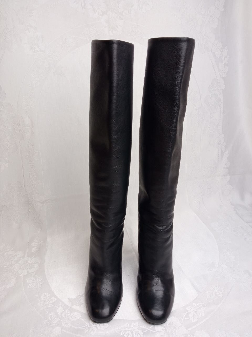 Gucci Studded spikes block heel leather knee high boots 37,5EU Size US 7.5 / IT 37.5 - 9 Thumbnail