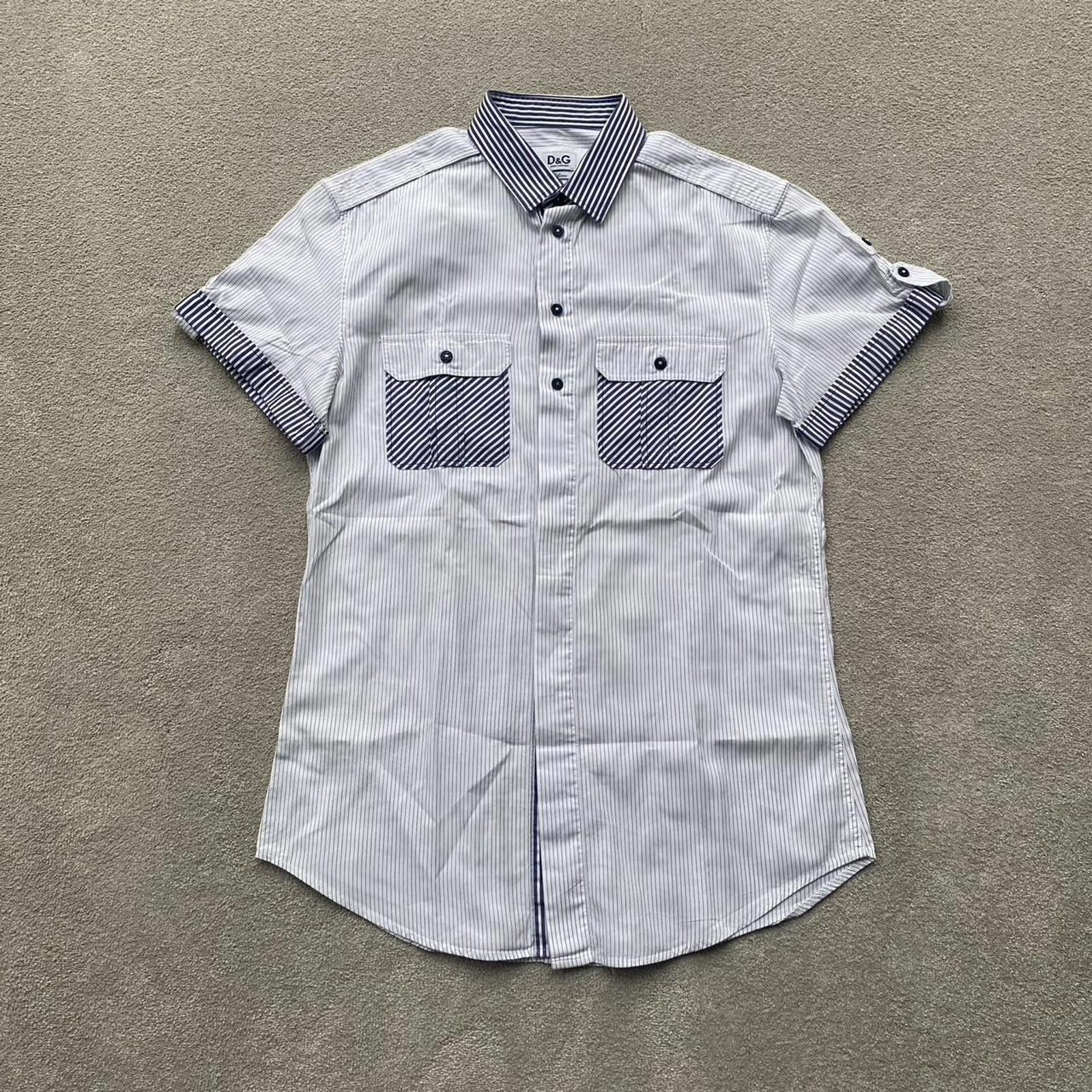 Dolce & Gabbana Dolce & Gabbana D&G Striped Short Sleeve Button Up Shirt Size US L / EU 52-54 / 3 - 1 Thumbnail
