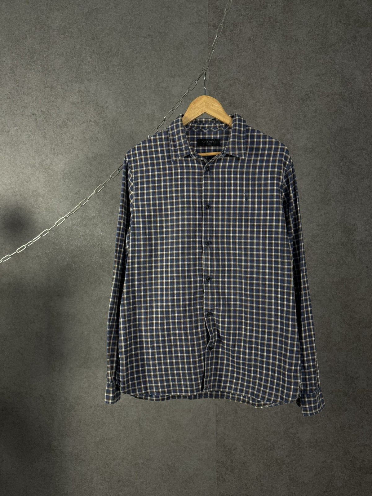 Allsaints Allsaints designer logo flannel shirt Size US L / EU 52-54 / 3 - 1 Thumbnail
