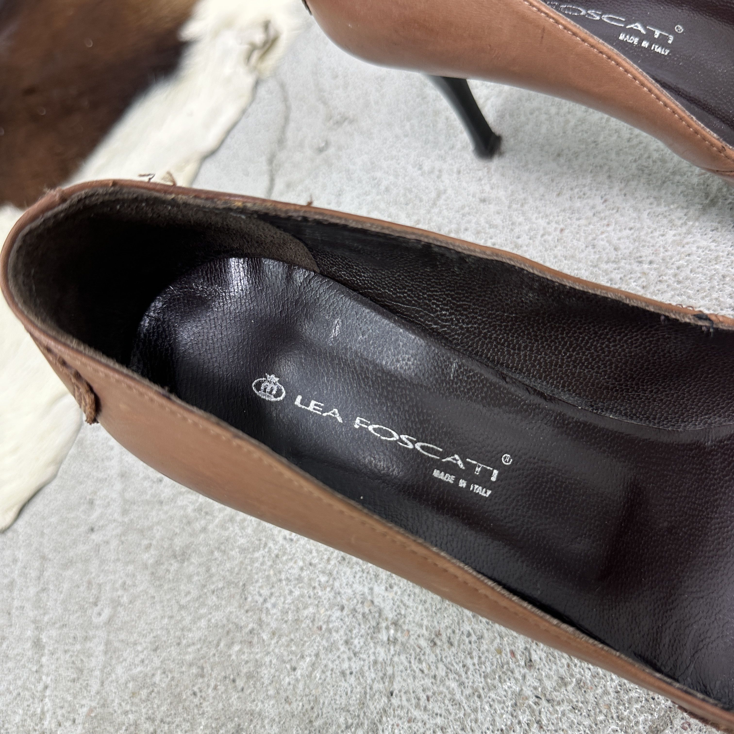 Vintage Vintage Avant Garde Leather Pointy Heels Made in Italy 00s Size US 10 / IT 40 - 8 Thumbnail
