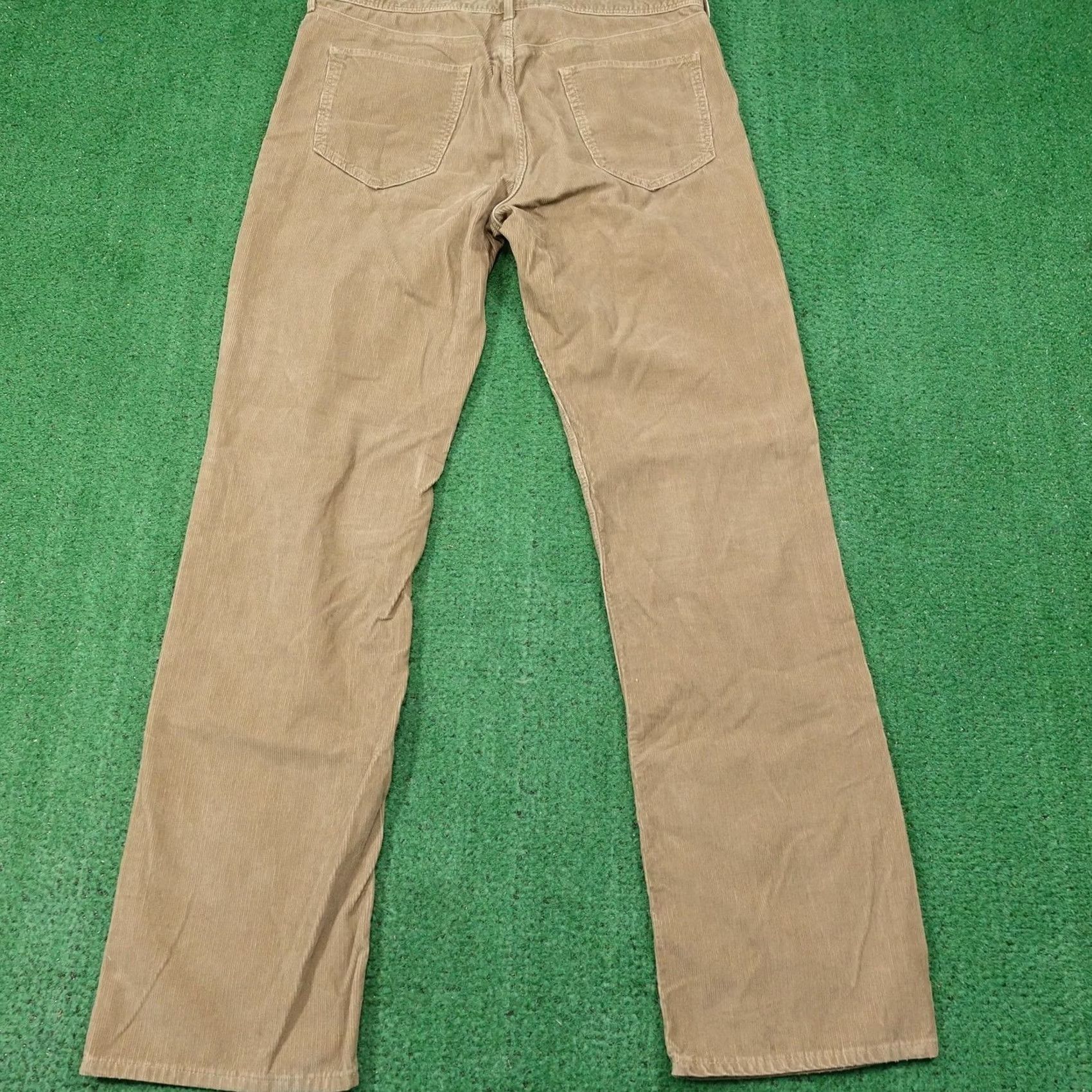 Banana Republic Banana Republic Khakis Pants Mens 34x34 Beige Corduroy Pima Cotton 5-Pocket Straight Fit Front Zip Size US 35 - 4 Thumbnail