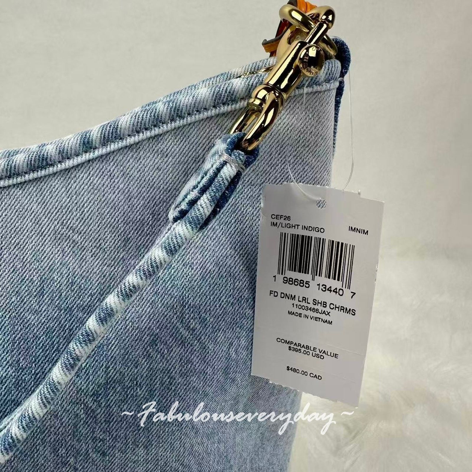 Coach Coach Laurel Shoulder Xbody Loved Denim Charms Light Indigo Size ONE SIZE - 6 Thumbnail