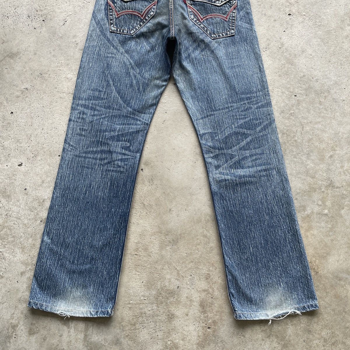 Edwin Vintage Edwin 503 Distressed FLARE Faded Jeans Pants Denim Size US 30 / EU 46 - 10 Thumbnail
