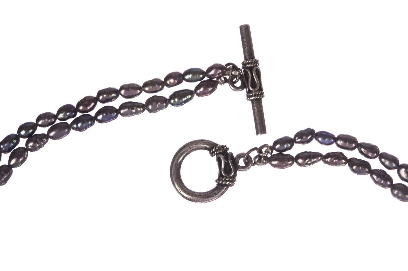 Designer Grey Freshwater Pearl Double Strand Necklace Size ONE SIZE - 4 Thumbnail