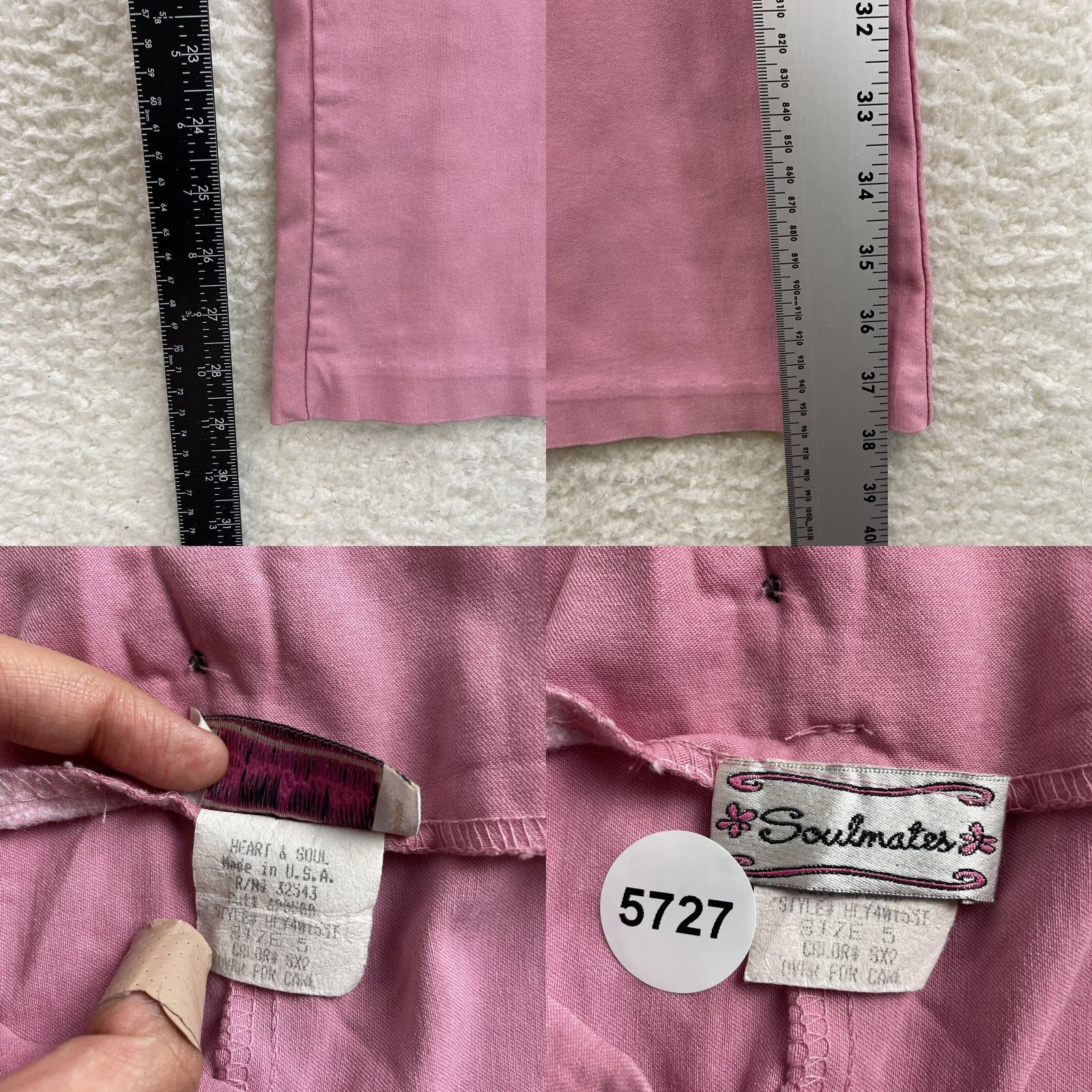 Pinko VINTAGE Soulmates Dress Pants Trousers 4 Pink Mid Rise Bootcut Flare Womens Size 27" / US 4 / IT 40 - 8 Thumbnail
