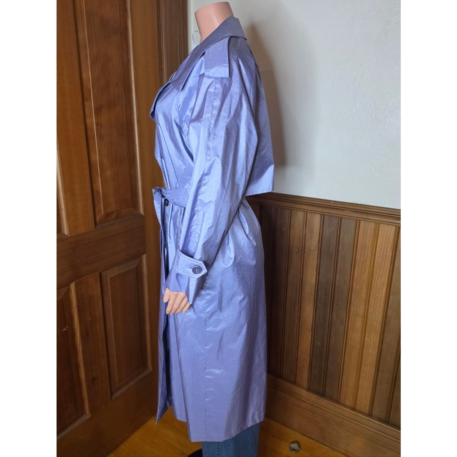 London Fog London Towne Purple Double Breasted Belted Trench Coat 4 Reg Size S / US 4 / IT 40 - 3 Thumbnail