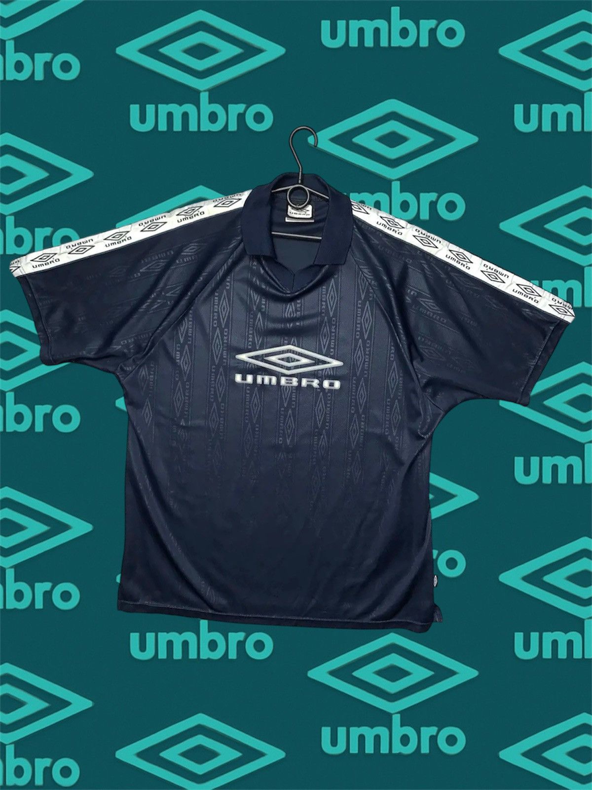 Umbro Vintage Umbro monogram polo rare size XL striped jersey Size US XL / EU 56 / 4 - 1 Thumbnail