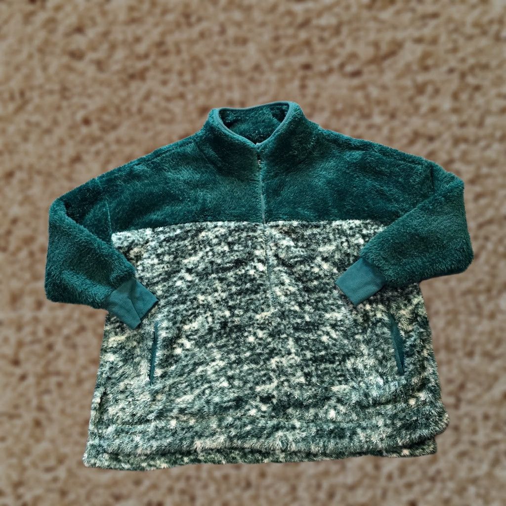Vintage LuLaRoe Sweater Womens XL Green Fuzzy Fleece 1/4 Zip Comfort Lounge Casual Pullover Mock Neck Long Sleeve Size XL / US 12-14 / IT 48-50 - 1 Thumbnail