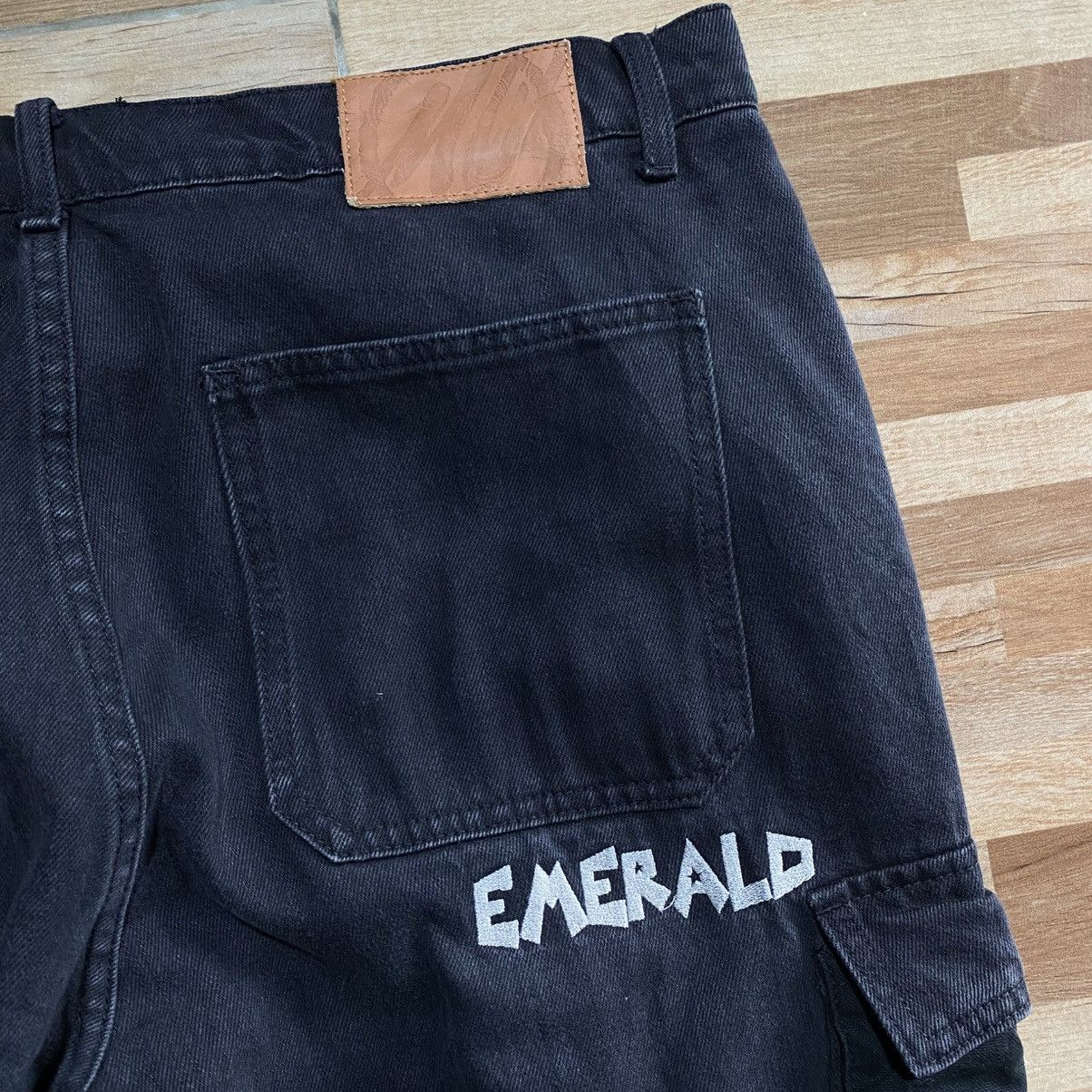 If Six Was Nine Maison Emerald Loose Washead Stitching Denim Pants Size US 36 / EU 52 - 6 Thumbnail