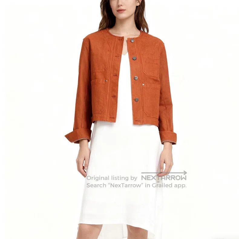 Hermes Hermes Spring/Summer Women's Wear, Orange Denim Jacket Size XS / US 0-2 / IT 36-38 - 1 Thumbnail