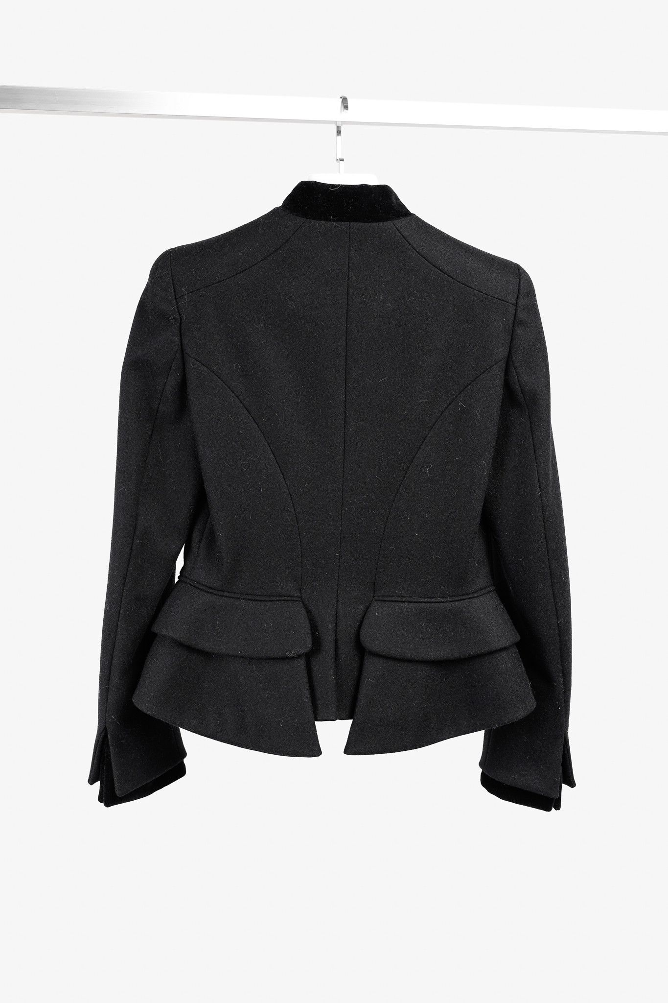 Alexander McQueen Alexander McQueen PF/12 Wool & Cashmere Velvet Peplum Blazer Size M / US 6-8 / IT 42-44 - 2 Thumbnail