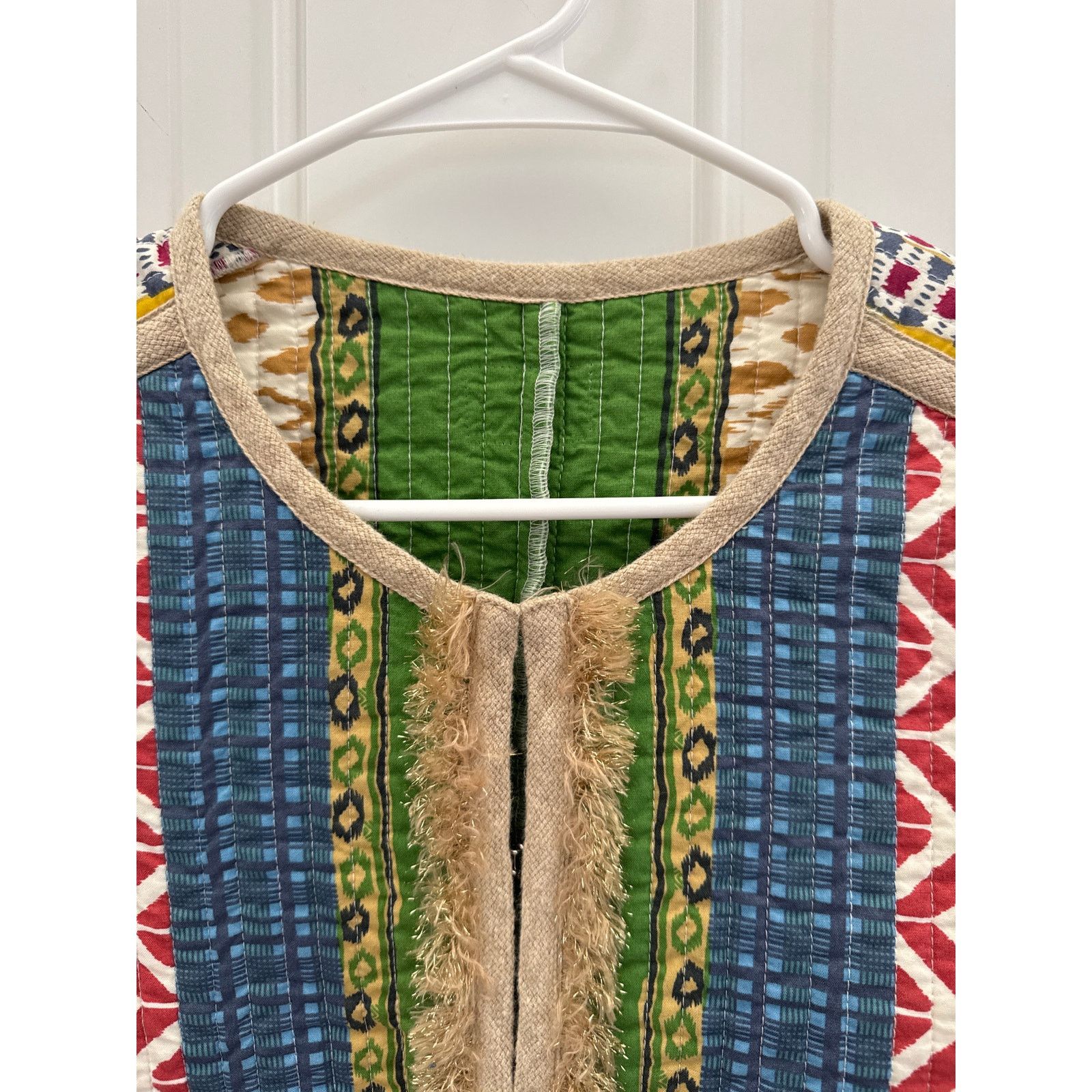 Other Cropped Boho chic quilted colorful fringed jacket x small Size XS / US 0-2 / IT 36-38 - 16 Thumbnail
