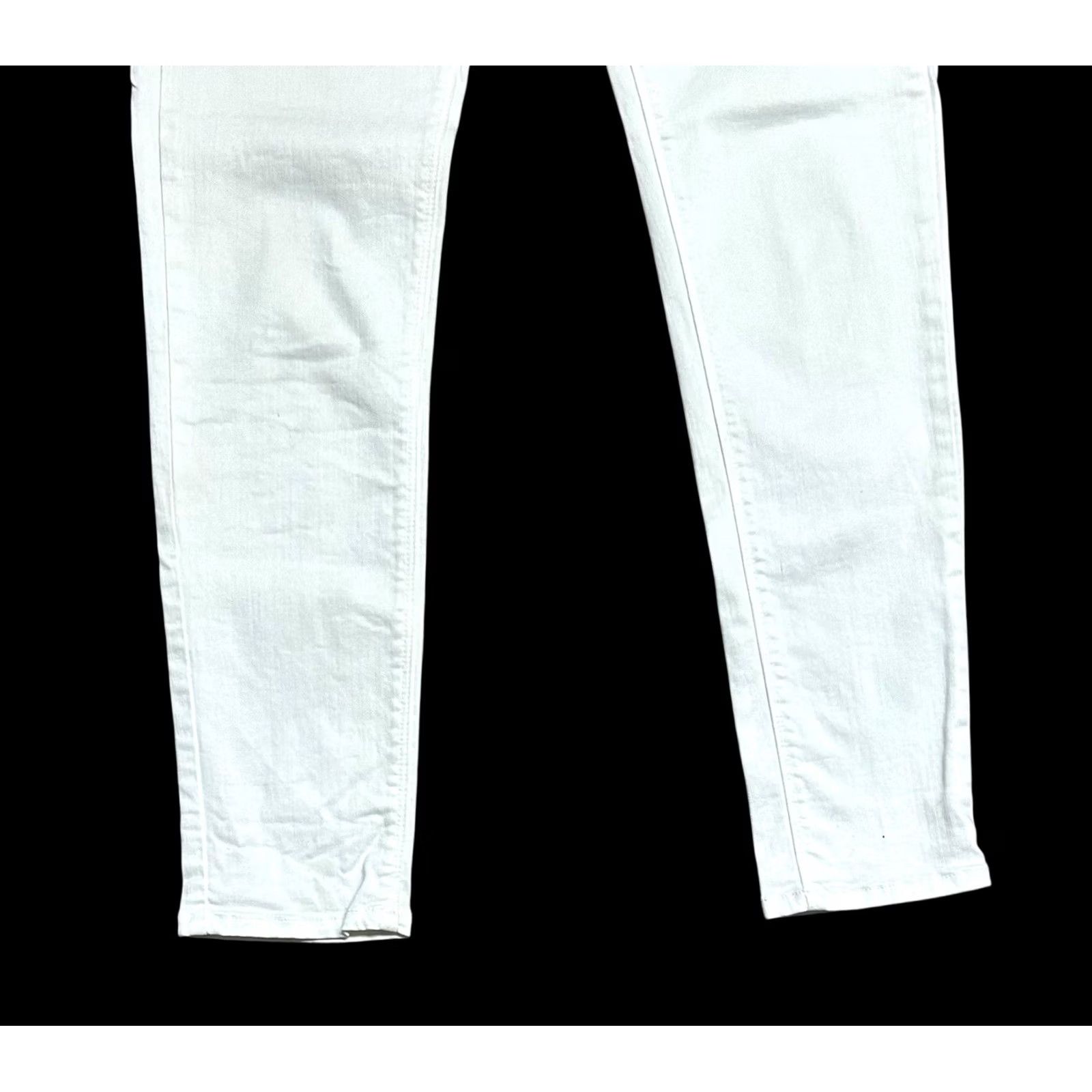Vintage JUST BLACK Women's 30 Skinny Leg Solid White Denim Jean Pants Stretch 29" Inseam Size 30" / US 8 / IT 44 - 4 Thumbnail