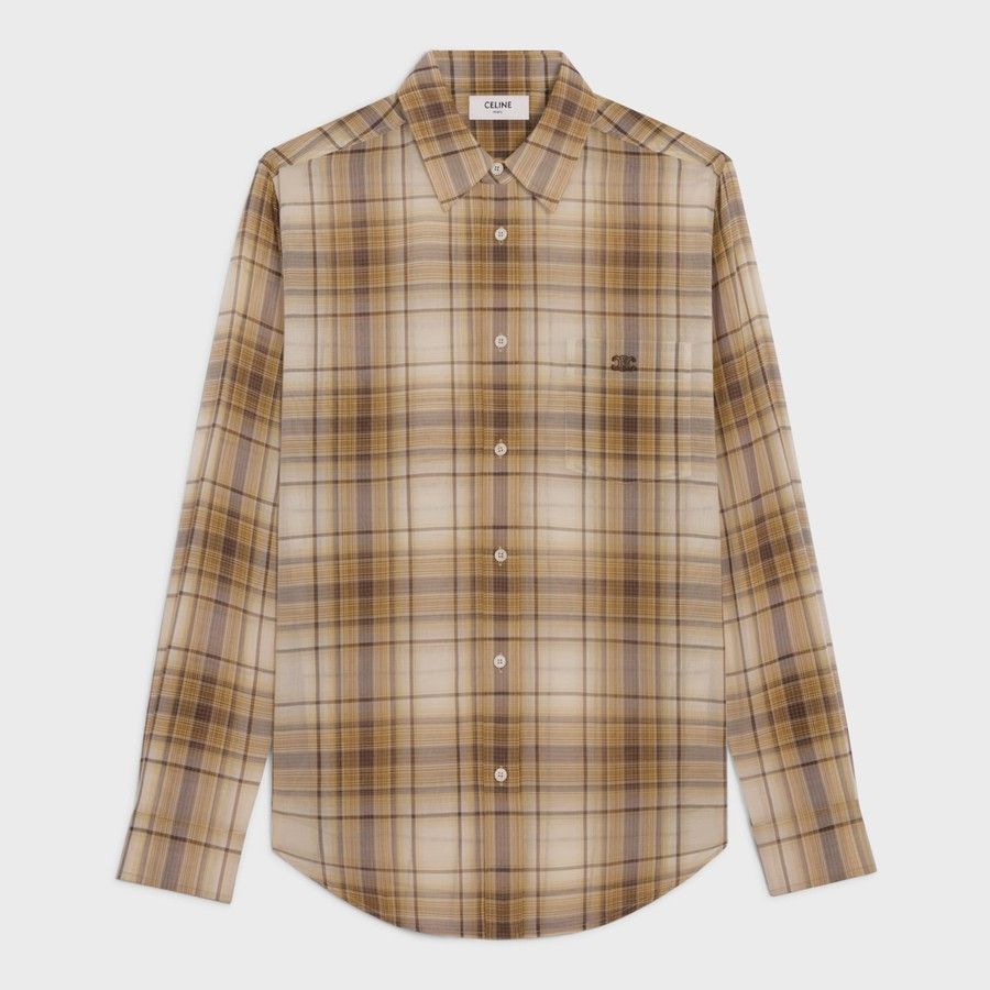Celine o1d2blof0226 Checked Cotton Shirt in Multicolor Size US M / EU 48-50 / 2 - 1 Thumbnail