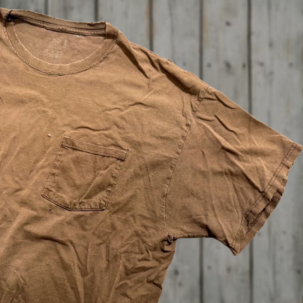 Fruit Of The Loom Fruit Of The Loom T-Shirt Mens Medium Cotton Distressed Faded Stained Brown Size US M / EU 48-50 / 2 - 1 Thumbnail
