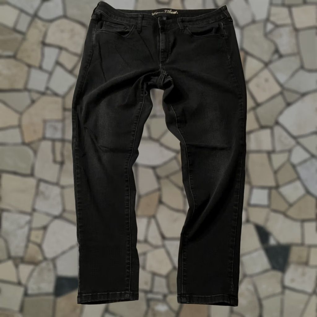 Vintage Universal Thread Women Jeans Size 14 Black Denim 32S Straight Wide Leg Vintage Size 36" / US 14 / IT 50 - 1 Thumbnail