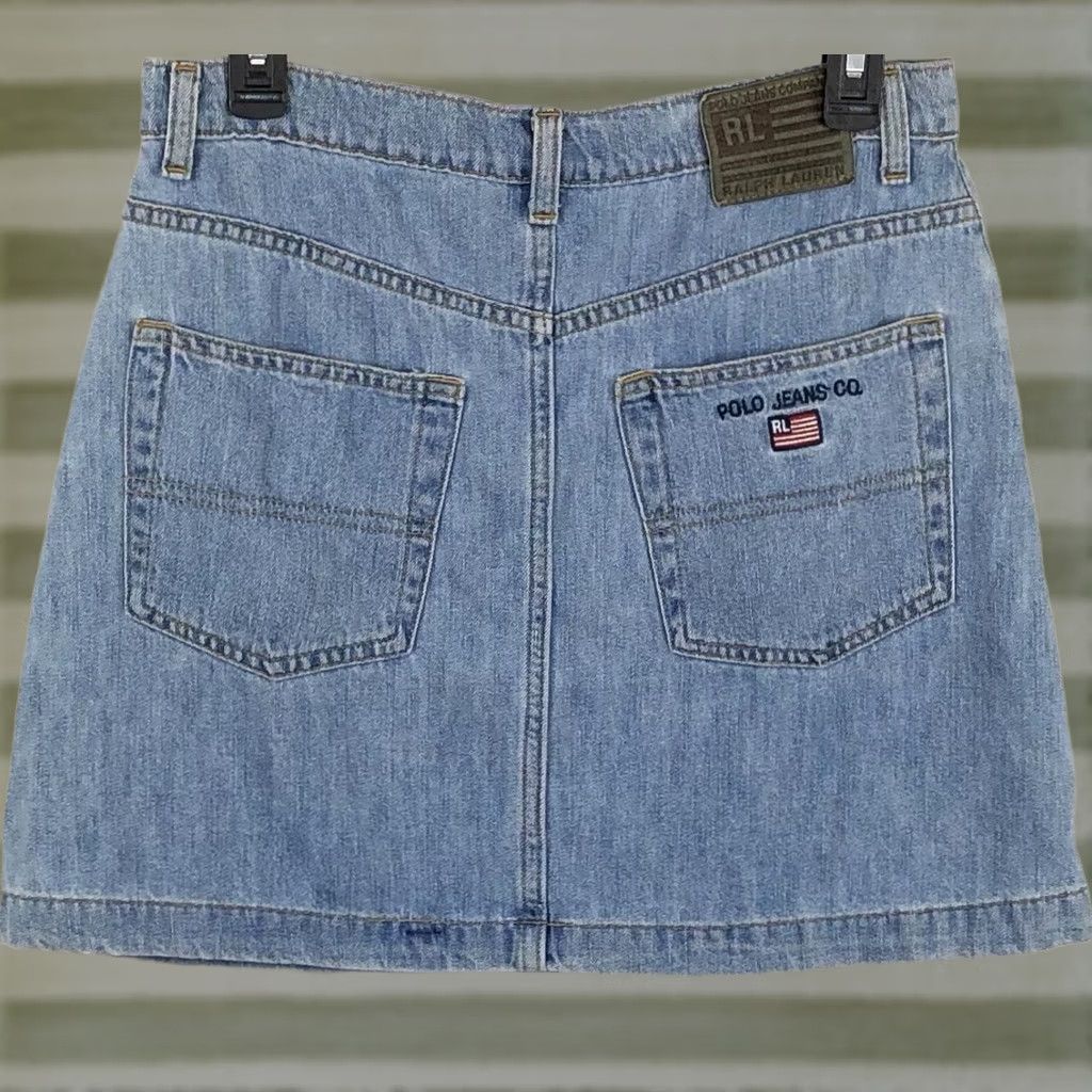 Ralph Lauren VINTAGE Ralph Lauren mini skirt 10 Lt blue Jean denim 30"W straight anne Y2K 90s Skirt Women XS-XL? Size 32" / US 10 / IT 46 - 1 Thumbnail