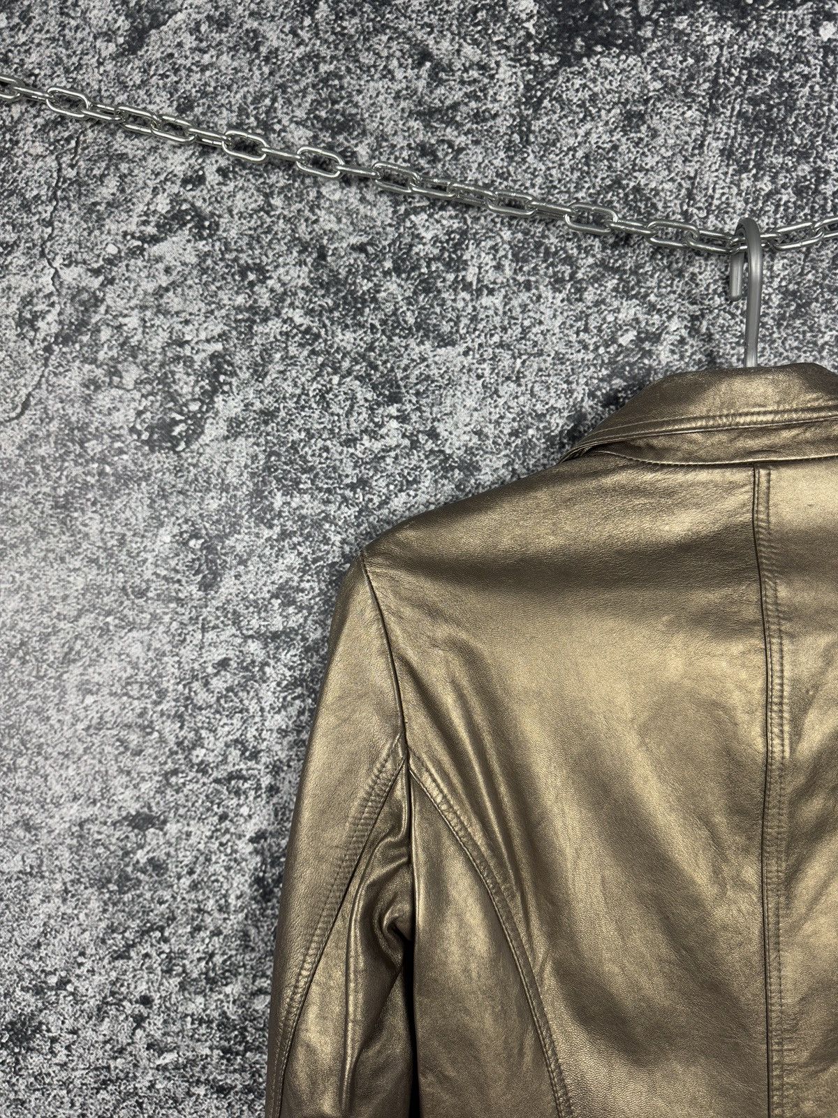 Leather Women’s Cache 100% Leather Blazer Gold India Luxury Size 4 Size S / US 4 / IT 40 - 11 Thumbnail
