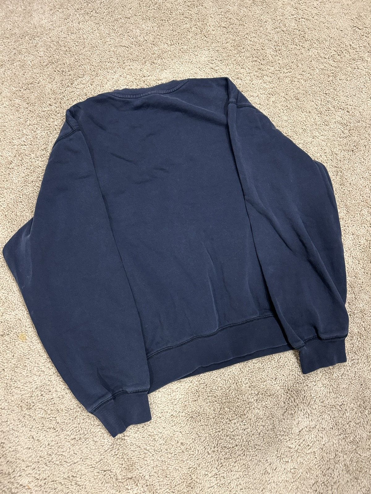 Nike × Vintage Vintage Nike Sweatshirt Navy Blue Swoosh Check Crewneck Y2K Size US XL / EU 56 / 4 - 2 Thumbnail