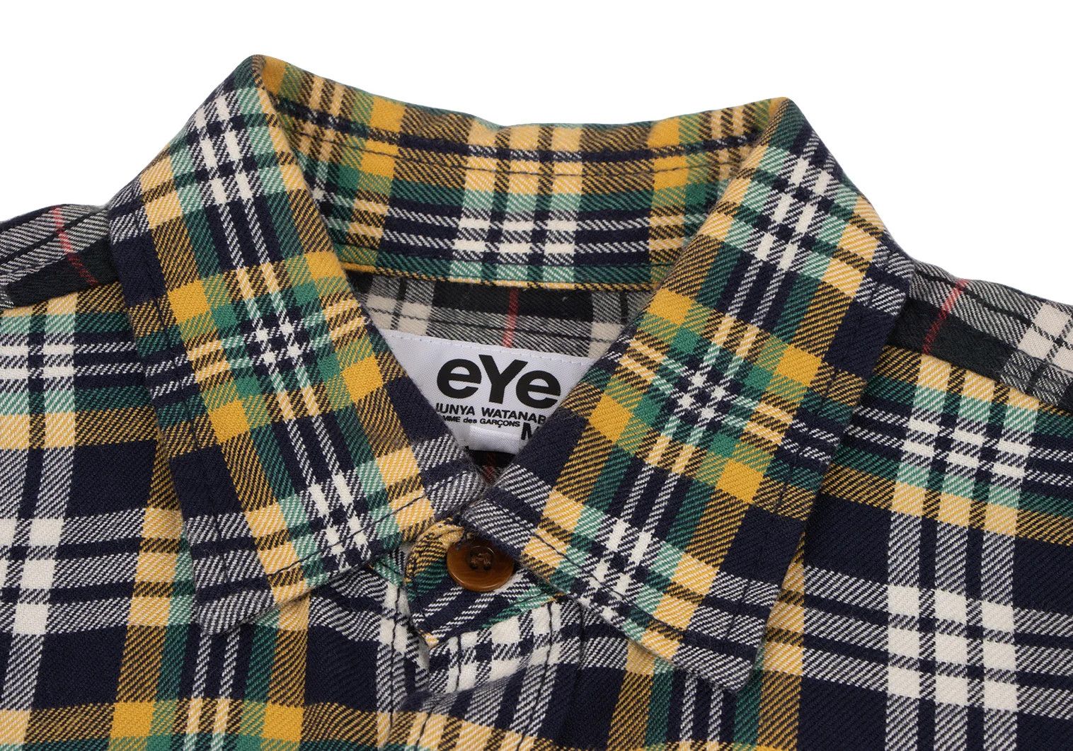 Junya Watanabe Checkered Flannel Shirt in Yellow and Navy, Size XS Size US XS / EU 42 / 0 - 4 Thumbnail