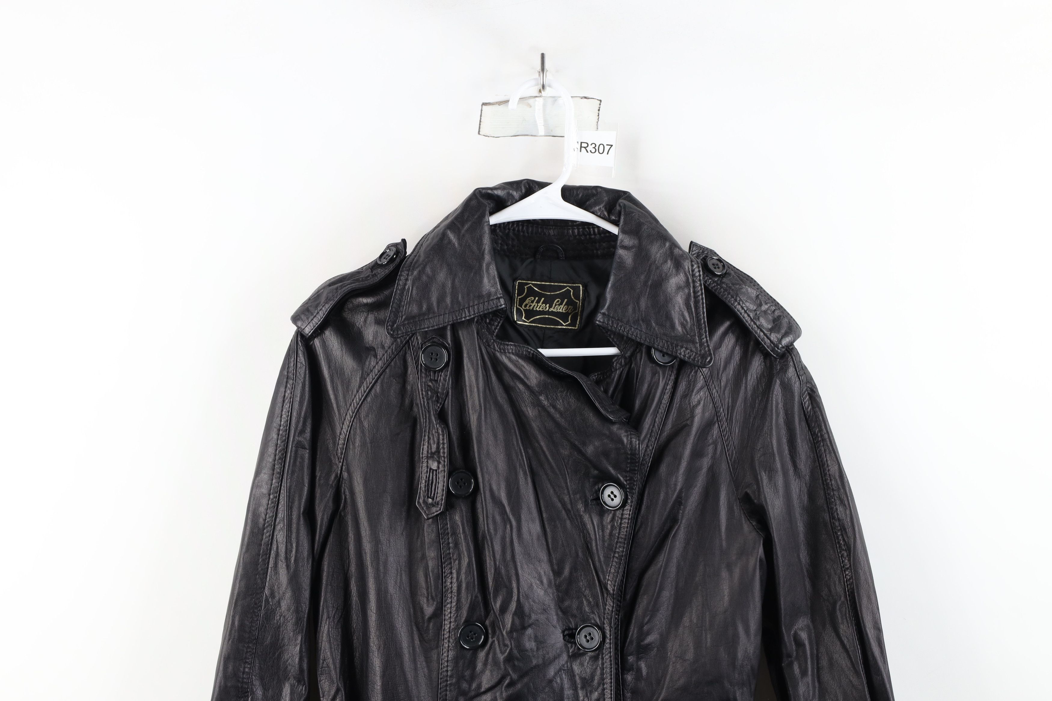 Vintage Vintage 70s Streetwear Belted Leather Trench Coat Jacket Size L / US 10 / IT 46 - 2 Thumbnail