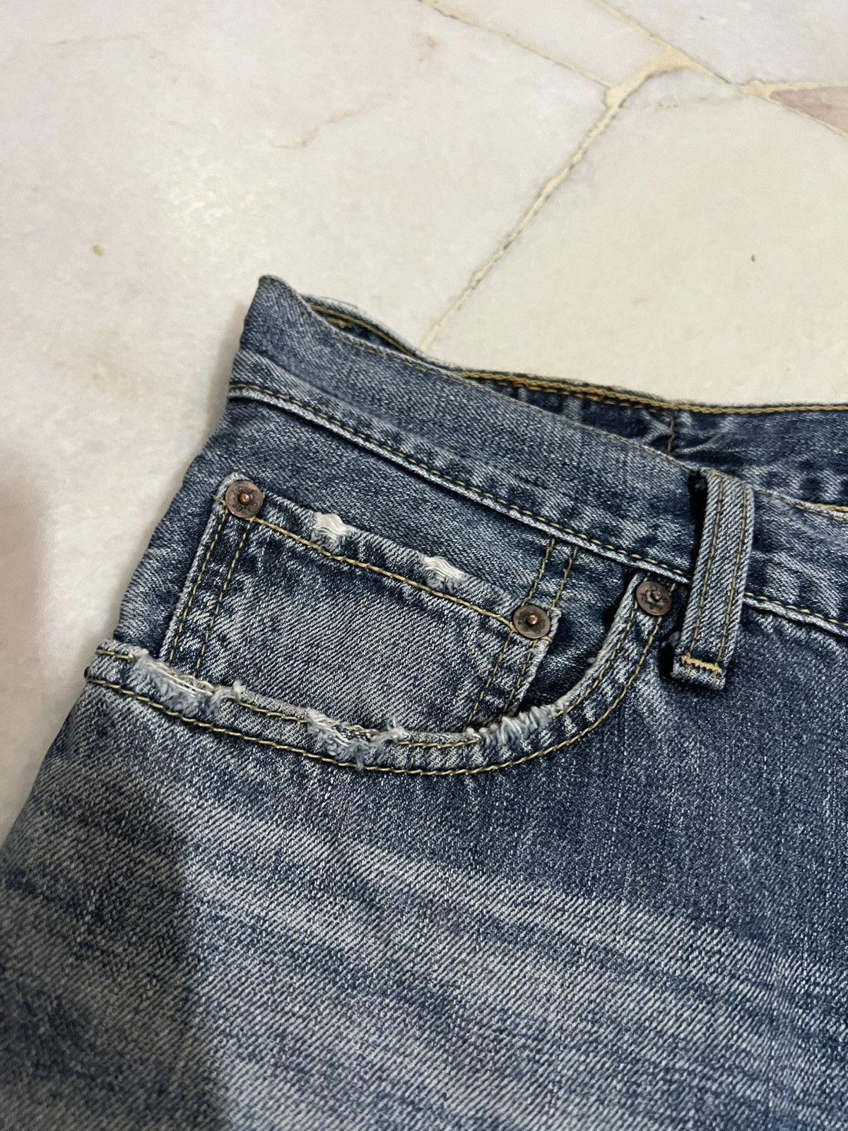 Levi's × Levi's Vintage Clothing 🌈Vintage Levis 502 Distress Light Wash Jean Japan Size US 32 / EU 48 - 7 Thumbnail