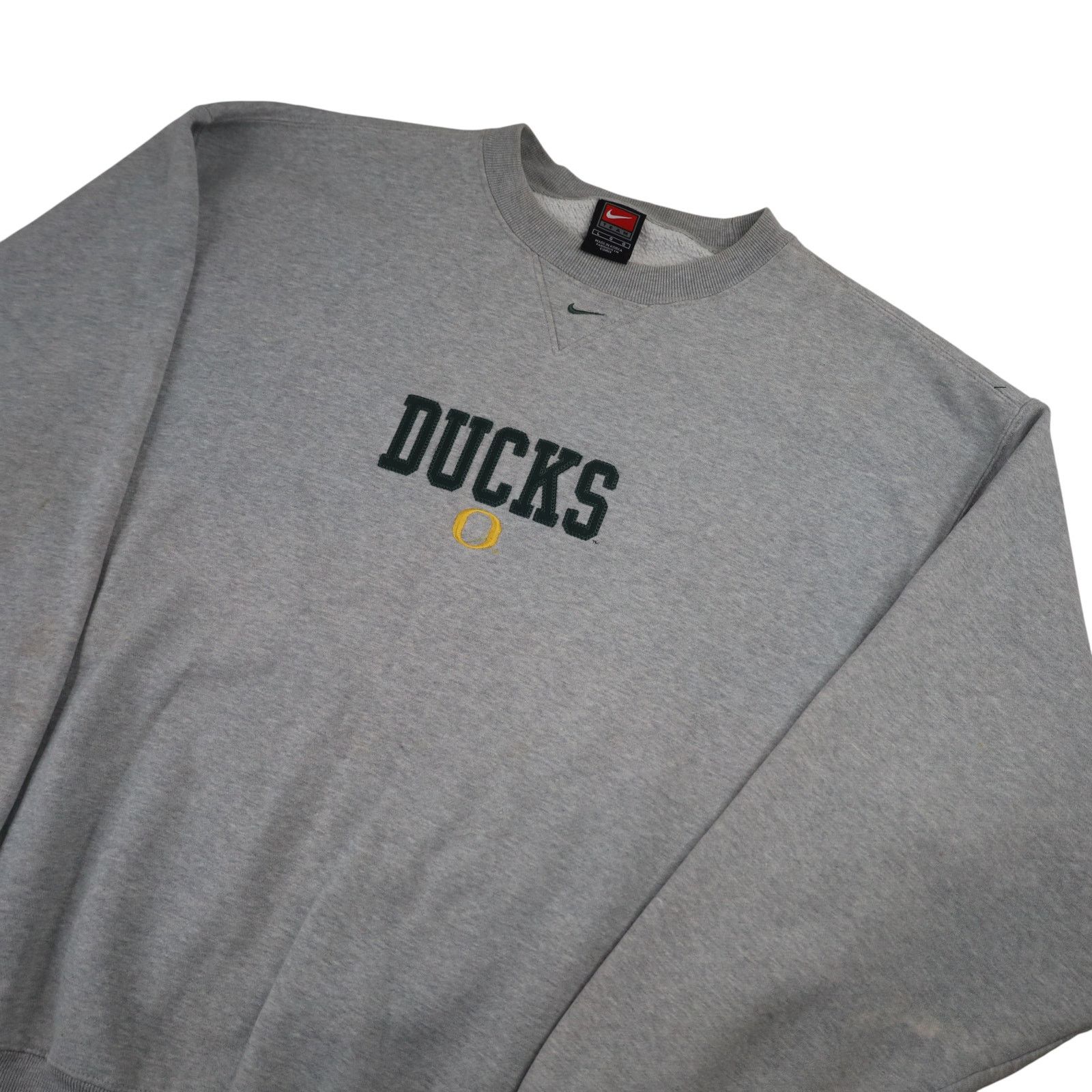 NCAA × Nike × Vintage VTG 90s Nike University of Oregon Ducks Spellout Sweatshirt Size US L / EU 52-54 / 3 - 2 Thumbnail