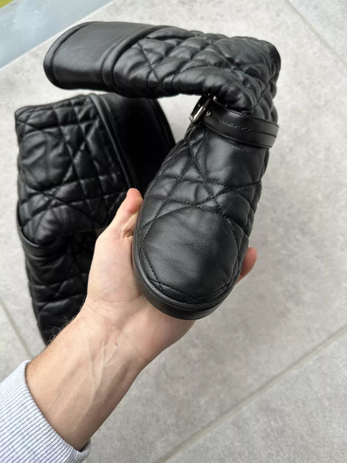 Dior CD Christian DIOR vintage women soft leather QUILTED BOOTS Size US 7.5 / IT 37.5 - 13 Thumbnail
