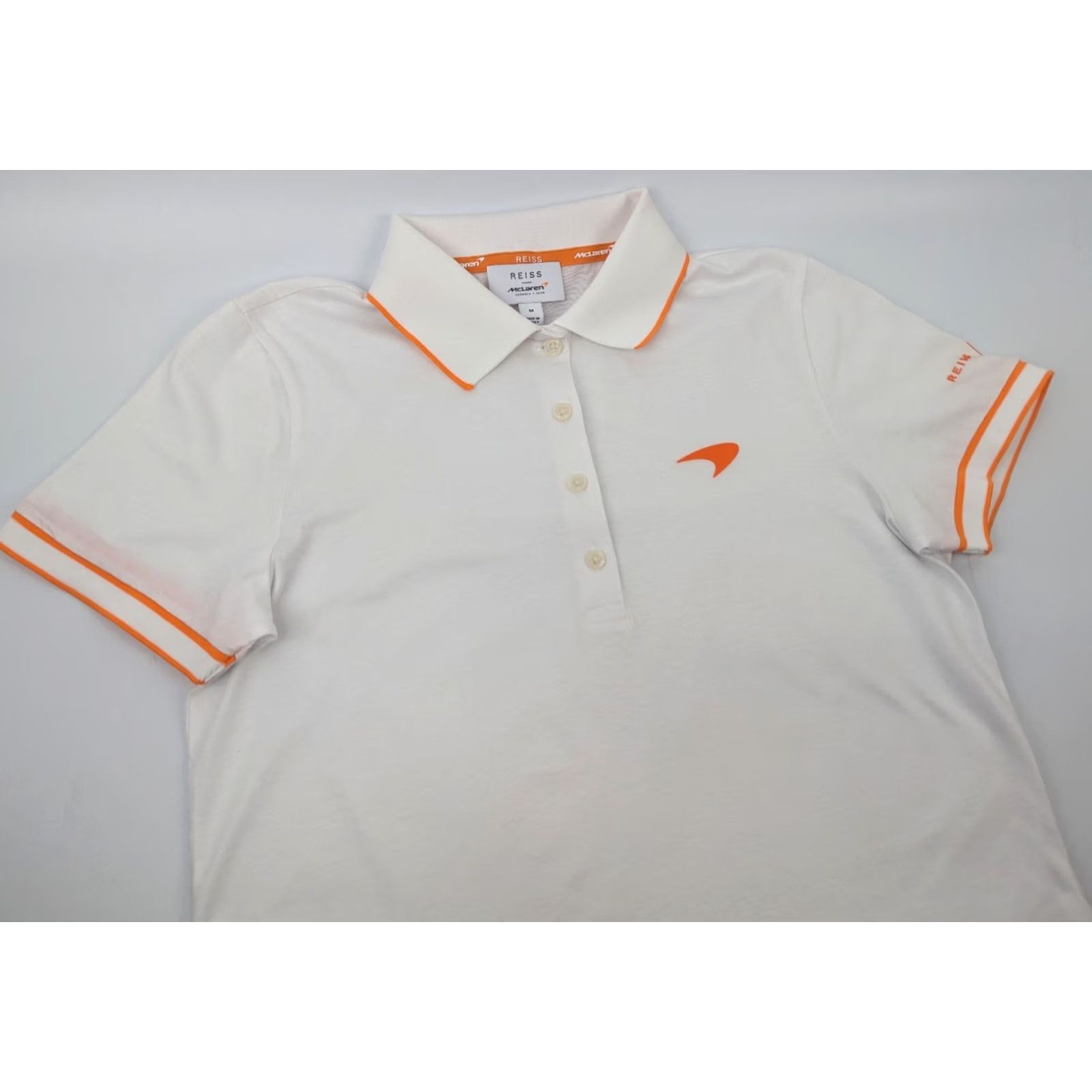Reiss Reiss Polo Shirt McLaren Womans Medium White F1 Racing Team 100% Cotton Polyester Casual Activewear Womens Size M / US 6-8 / IT 42-44 - 2 Thumbnail