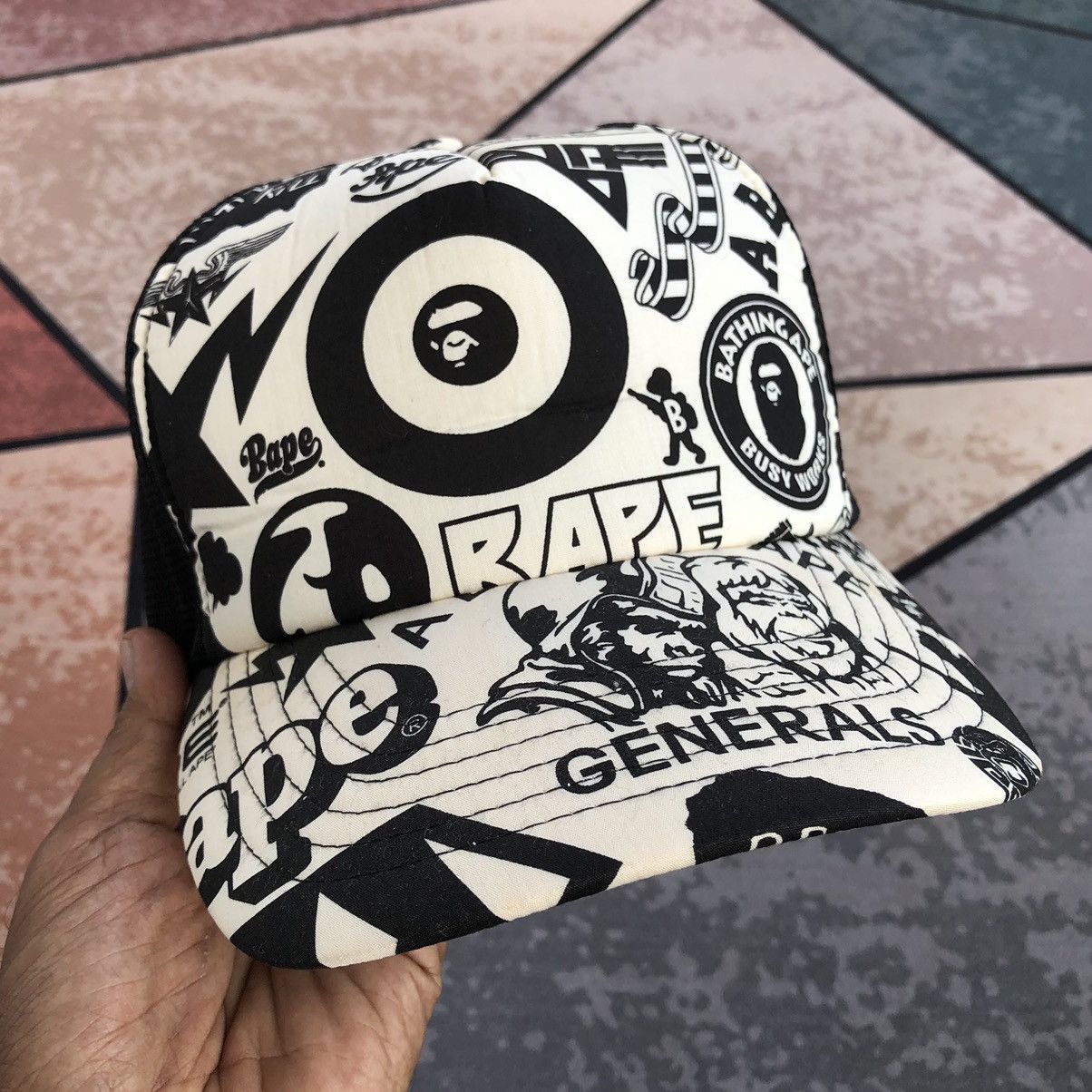 Bape Multi Logo Mesh Cap Size ONE SIZE - 4 Thumbnail
