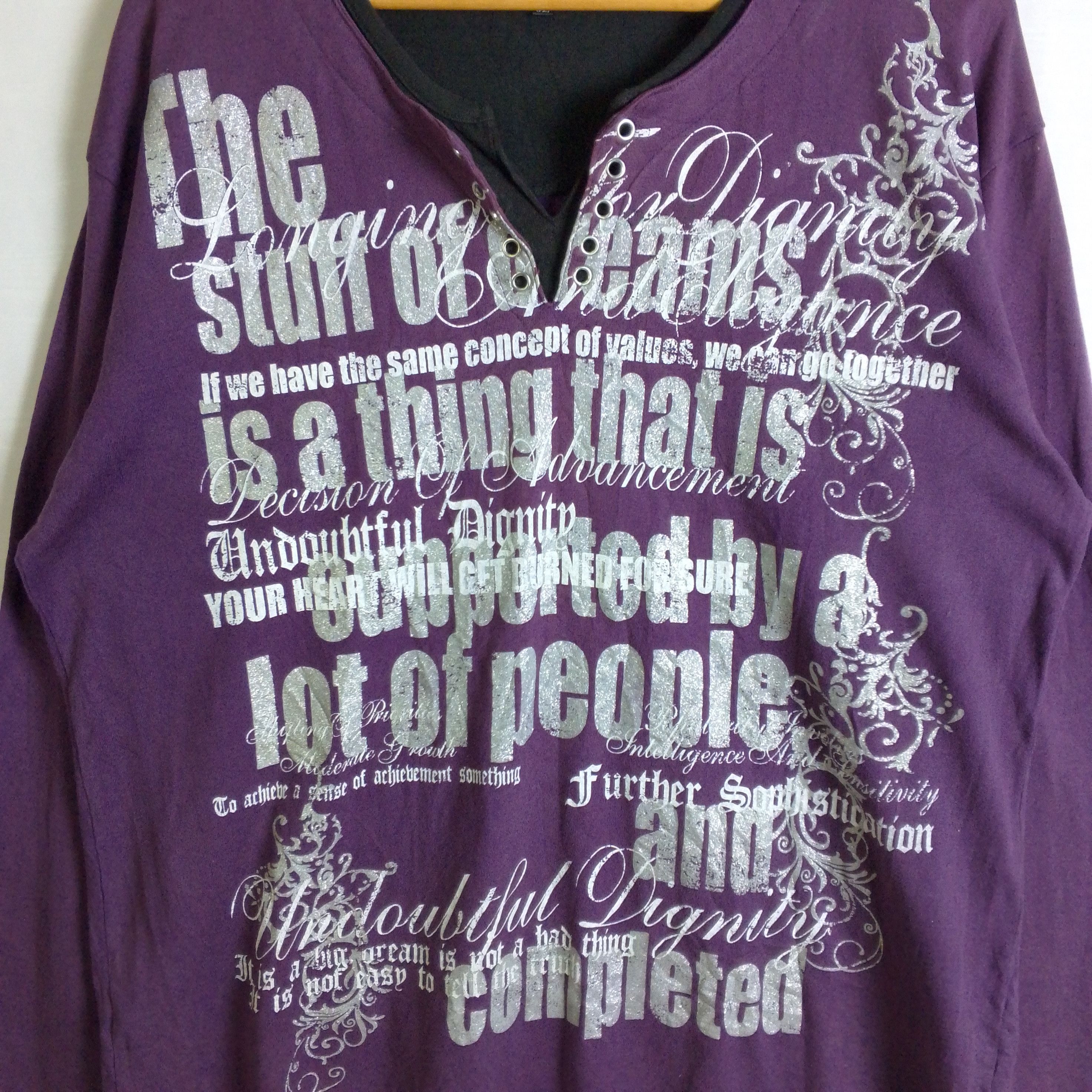If Six Was Nine Beaumont Carr Poem Y2k Layered Vkei Tee Lgb Punk Style Size US XL / EU 56 / 4 - 4 Thumbnail
