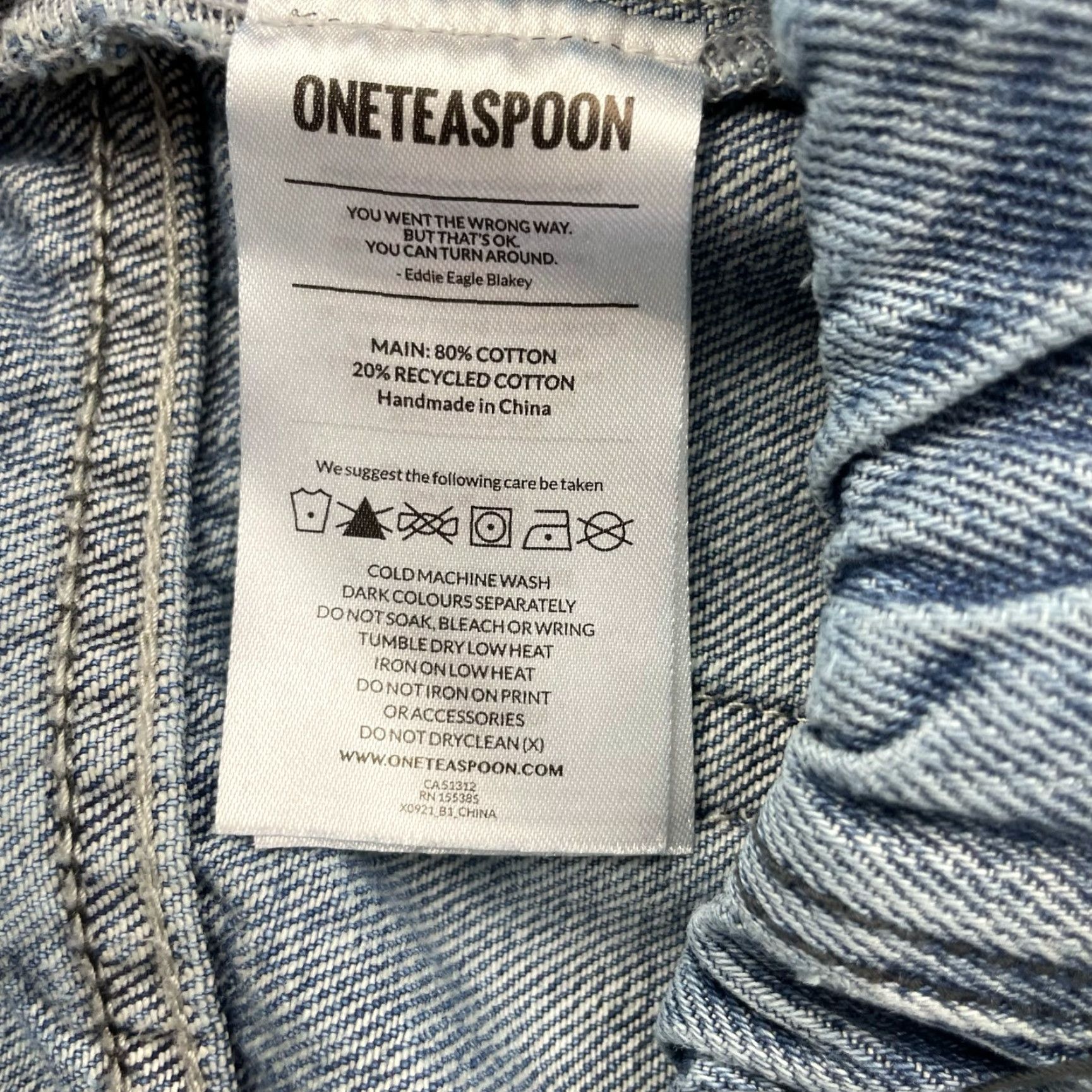 Vintage One Teaspoon Jeans Drop Cloth Harem Prison Pants Solid Blue Medium Women’s Regular Size M Waist 32 Inseam 25 Denim Cotton Blend Size 32" / US 10 / IT 46 - 5 Thumbnail