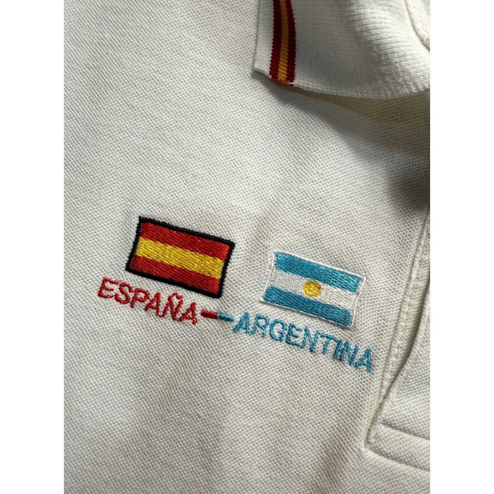 Vintage Copa Davis Sevilla 2011 Tennis Spain Vs Argentina White polo shirt mens size L Size US L / EU 52-54 / 3 - 3 Thumbnail