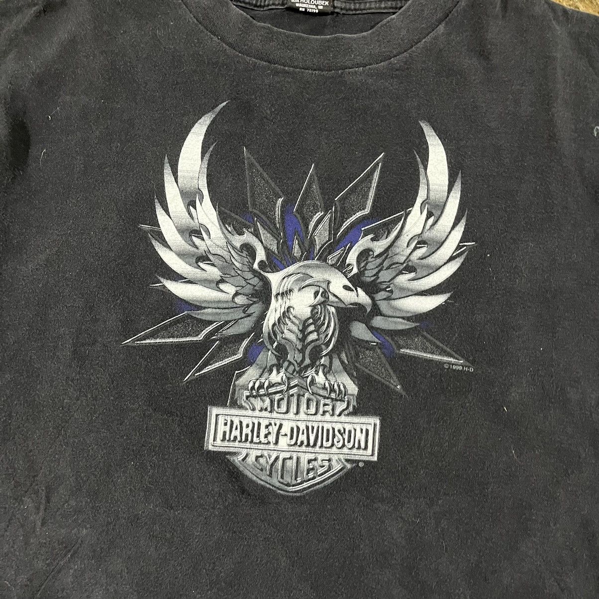 Harley Davidson × Vintage Crazy Vintage 90s Harley Davidson Eagle Biker Logo Tee Shirt Size US XL / EU 56 / 4 - 4 Thumbnail