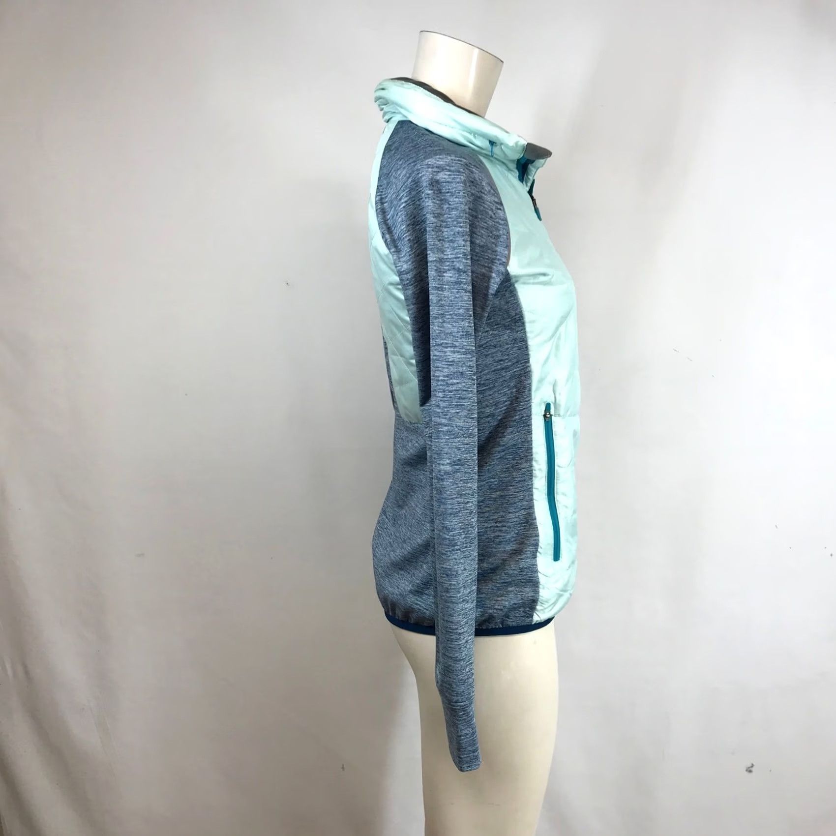 Vintage Title Nine Jacket XS Mint Blue Space Dye Hybrid Quilted Insulated Full Zip Women Size XS / US 0-2 / IT 36-38 - 4 Thumbnail
