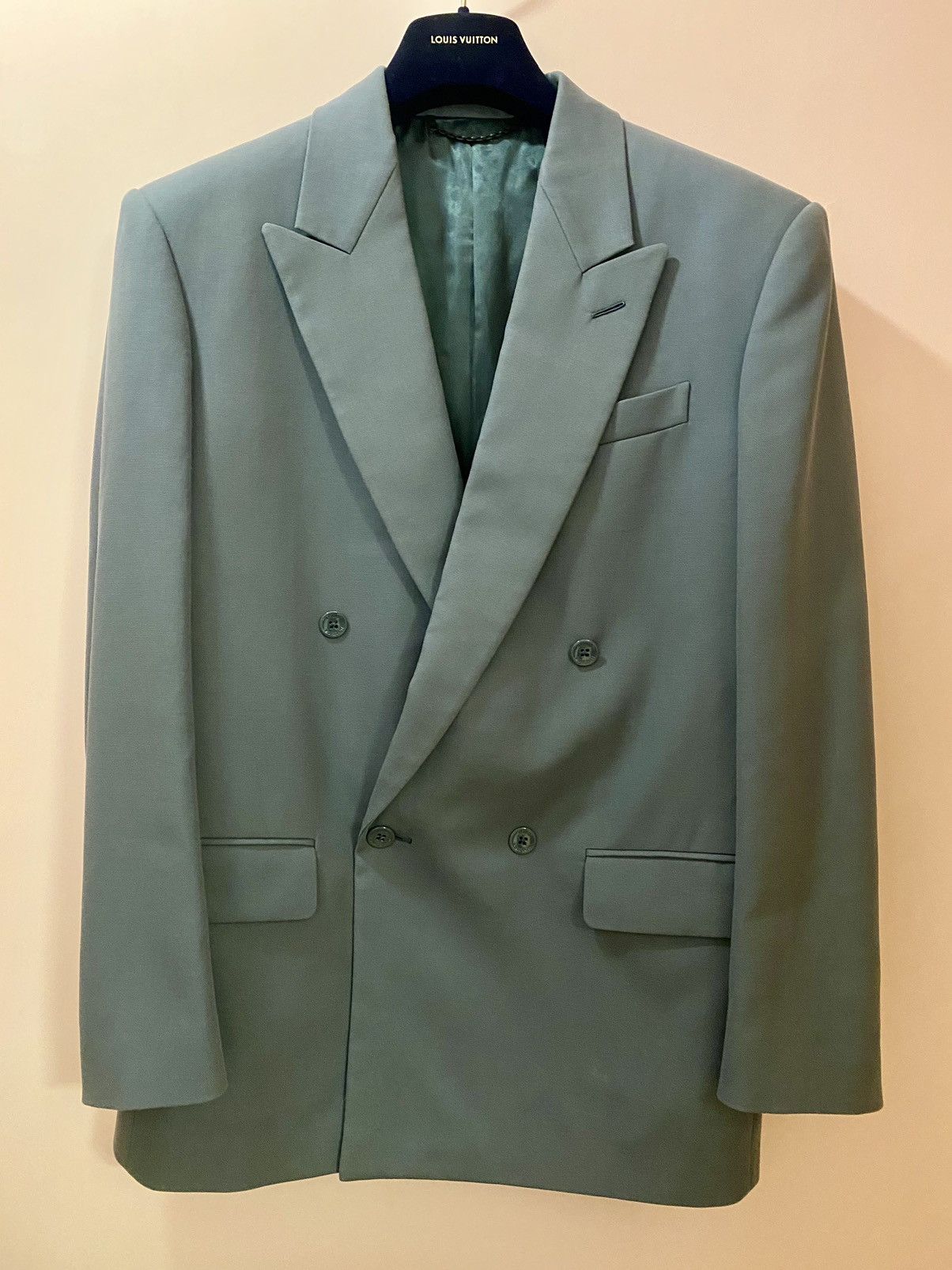Louis Vuitton Louis Vuitton slate blue double breasted blazer jacket 46 Size 46R - 3 Thumbnail