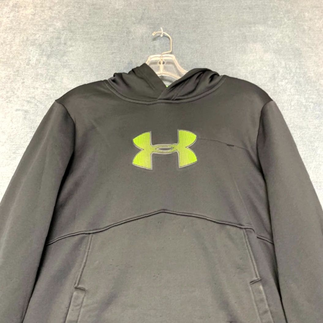 Under Armour Under Armour Hoodie Mens Small Black Graphic Logo Fleece Lined Outdoor Loose Fit Size US S / EU 44-46 / 1 - 4 Thumbnail
