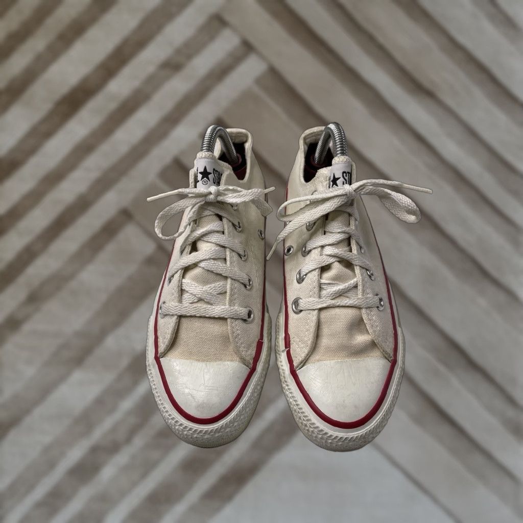 Converse VINTAGE Converse Men’s Sz 3.5 White Canvas Low Top Sneakers Shoes Shoes Size US S / EU 44-46 / 1 - 1 Thumbnail