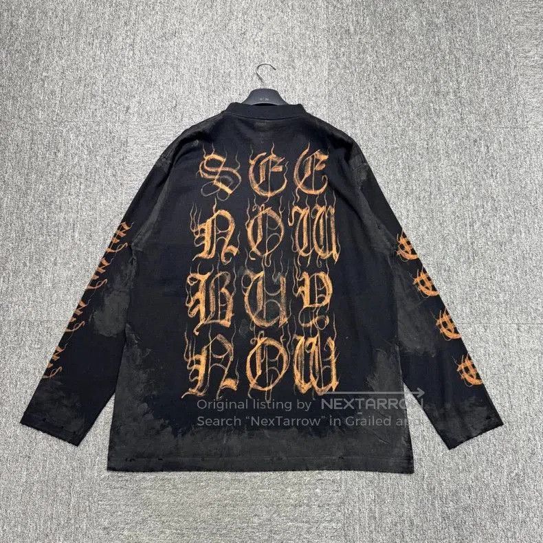 Balenciaga Balenciaga Distressed Logo Shirt. Size US S / EU 44-46 / 1 - 5 Thumbnail