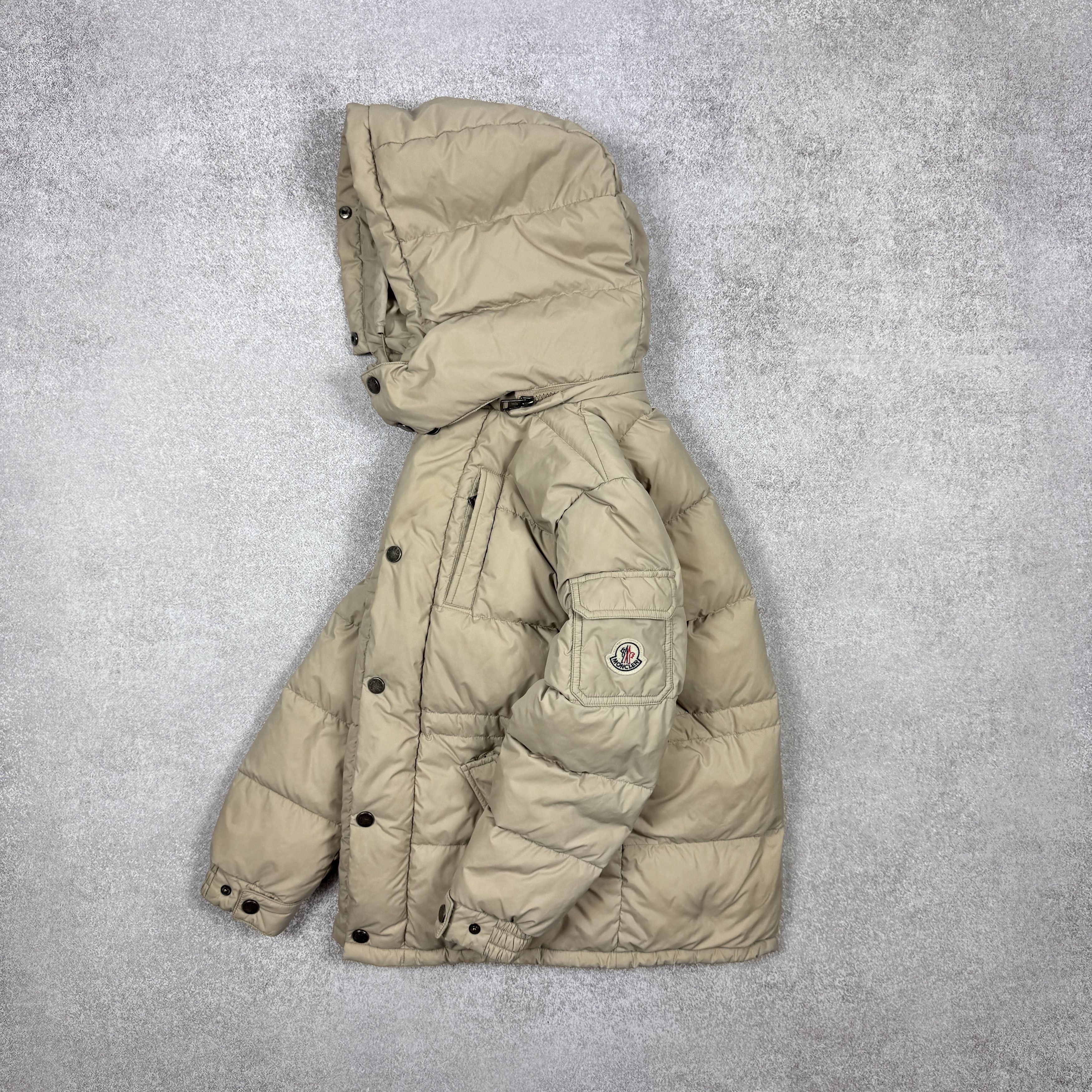 Moncler Boys Moncler Enfant Beige Hooded Down Parka Jacket Size US XXS / EU 40 - 1 Thumbnail