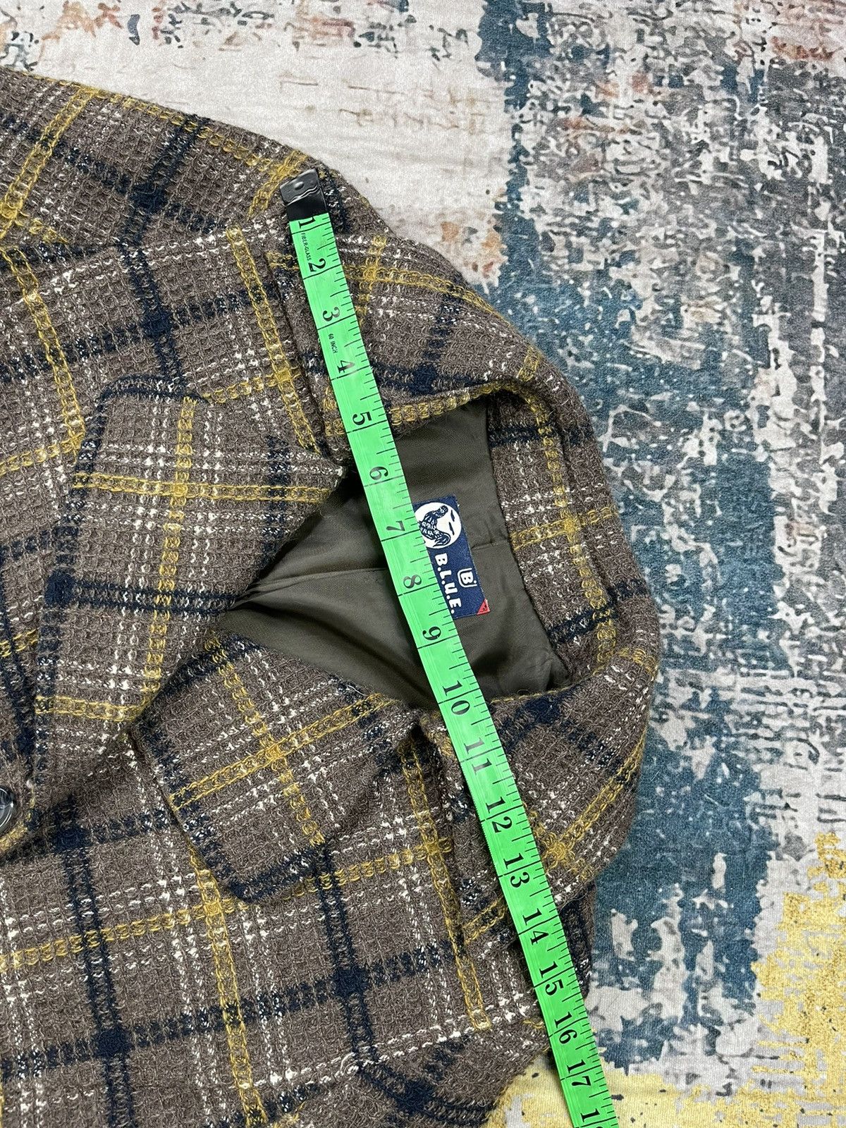 Blue Blue Japan B.L.U.E Checkered Plaid Double Breasted Coat Size XS / US 0-2 / IT 36-38 - 11 Thumbnail
