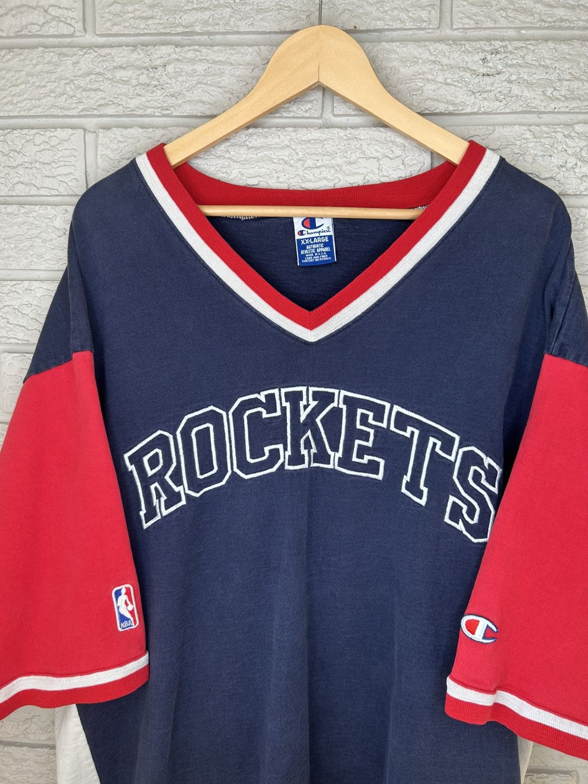 Champion Vintage 90s Champion Houston Rockets NBA Shooting Shirt Size US XXL / EU 58 / 5 - 2 Thumbnail