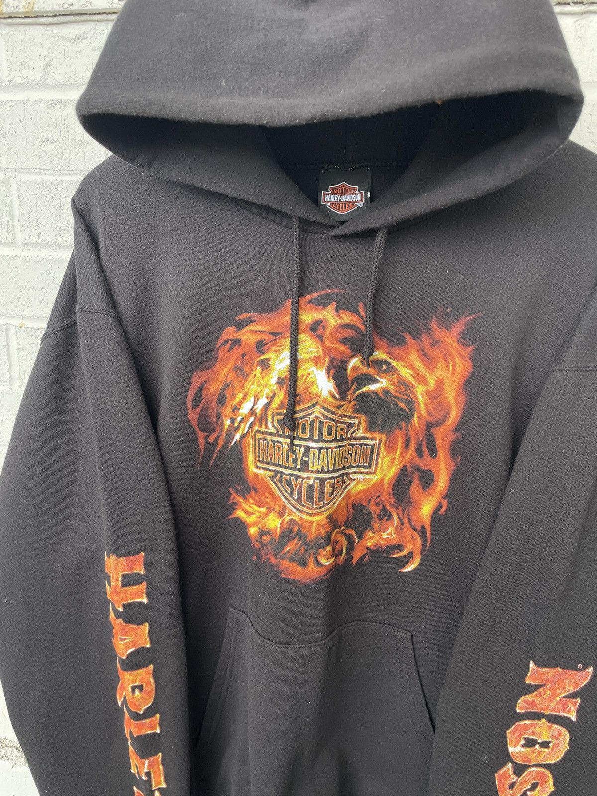 Harley Davidson Harley Davidson Flaming Phenix Hoodie Size US XL / EU 56 / 4 - 3 Thumbnail