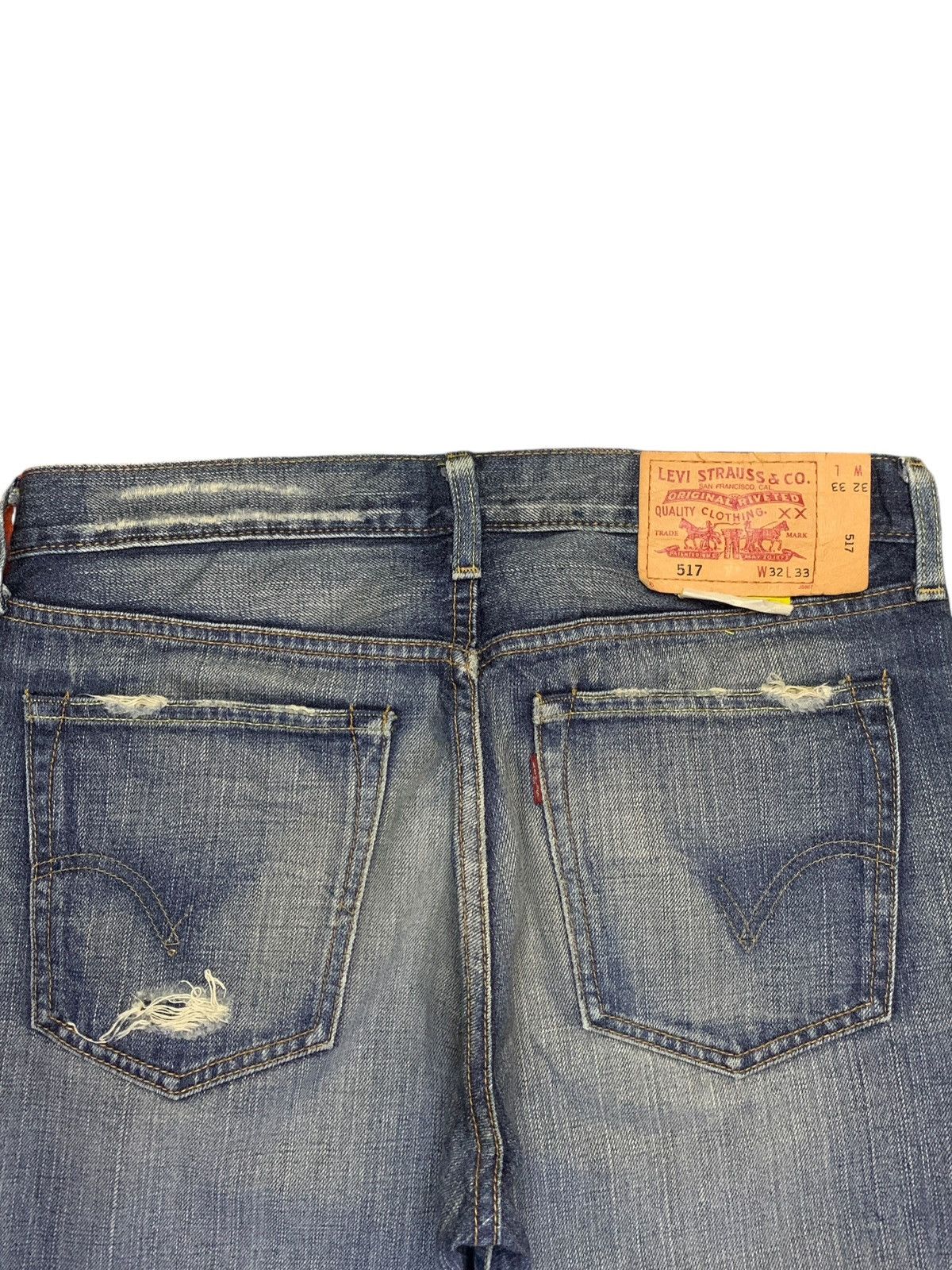 Levi's Vintage 90s Levis 517 Faded Wash Distressed Flare Jeans Size US 33 - 8 Thumbnail