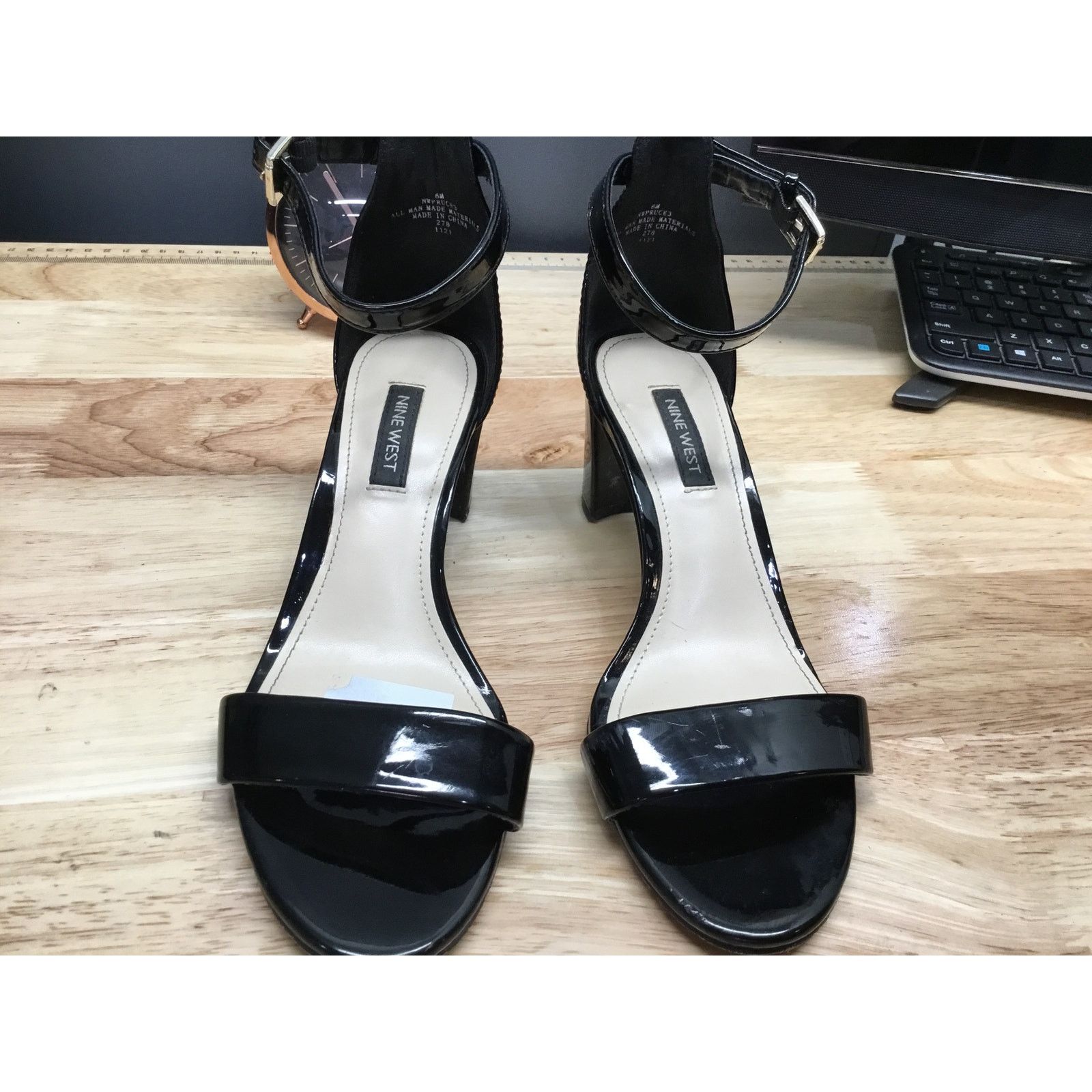Nine West Nine West Pruce 3 Sandals Women's Black Patent Leather 6 Size US 6 / IT 36 - 1 Thumbnail