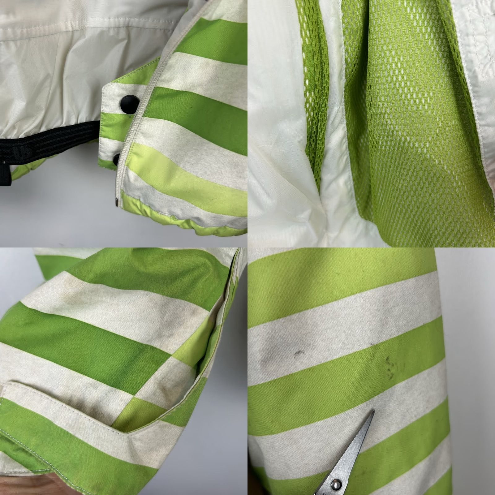 Burton Jacket Men M Striped Dry Ride Poacher Snowboard Hooded Parka Read