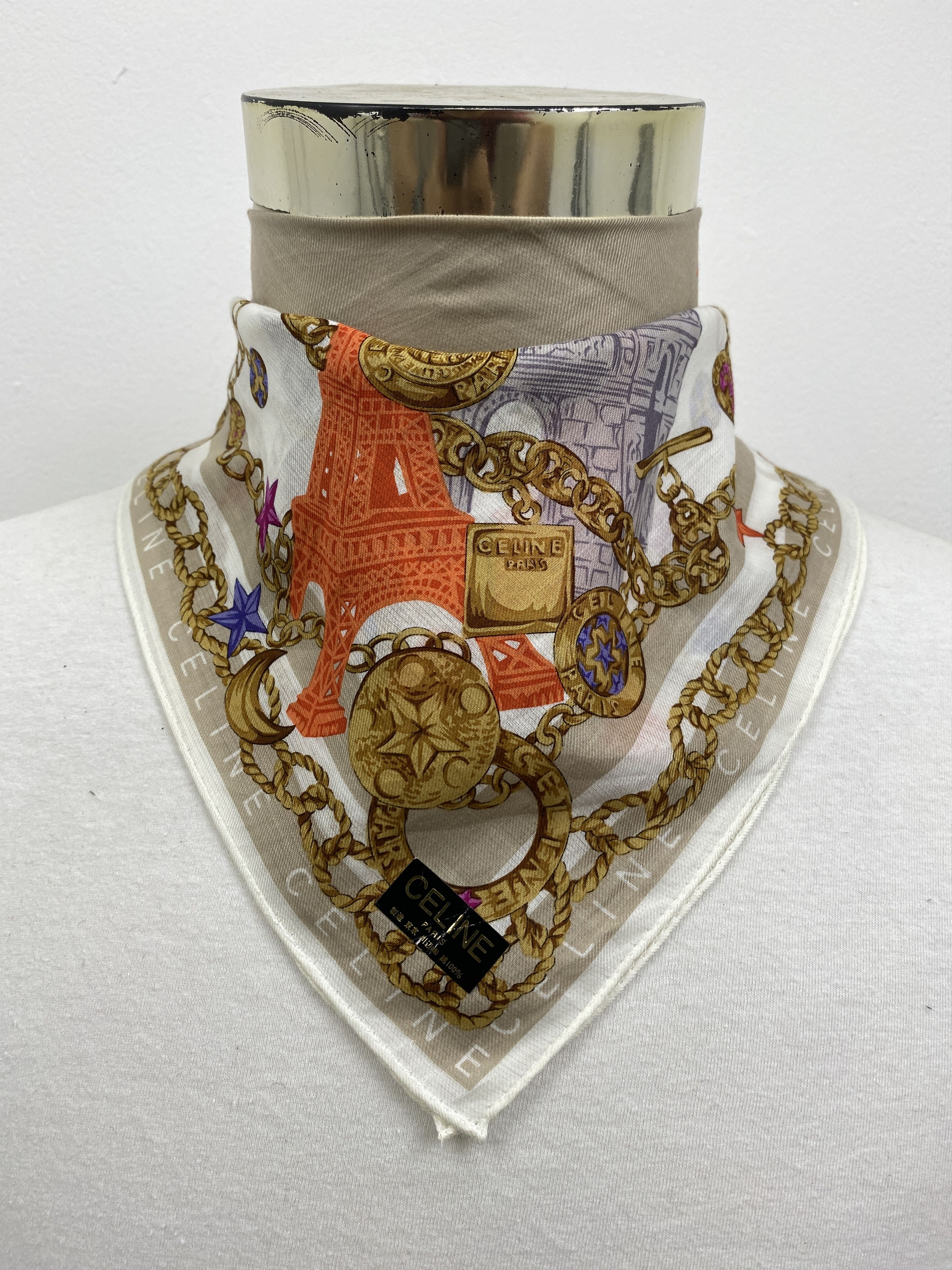 Celine Celine Handkerchief / Neckerchief / Headscarf HKC0489 Size ONE SIZE - 1 Thumbnail