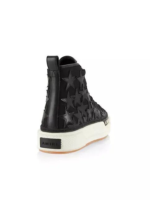 Amiri oc11z0425 Stars High-Top Sneakers in Black & White Size US 15 / EU 48 - 3 Thumbnail