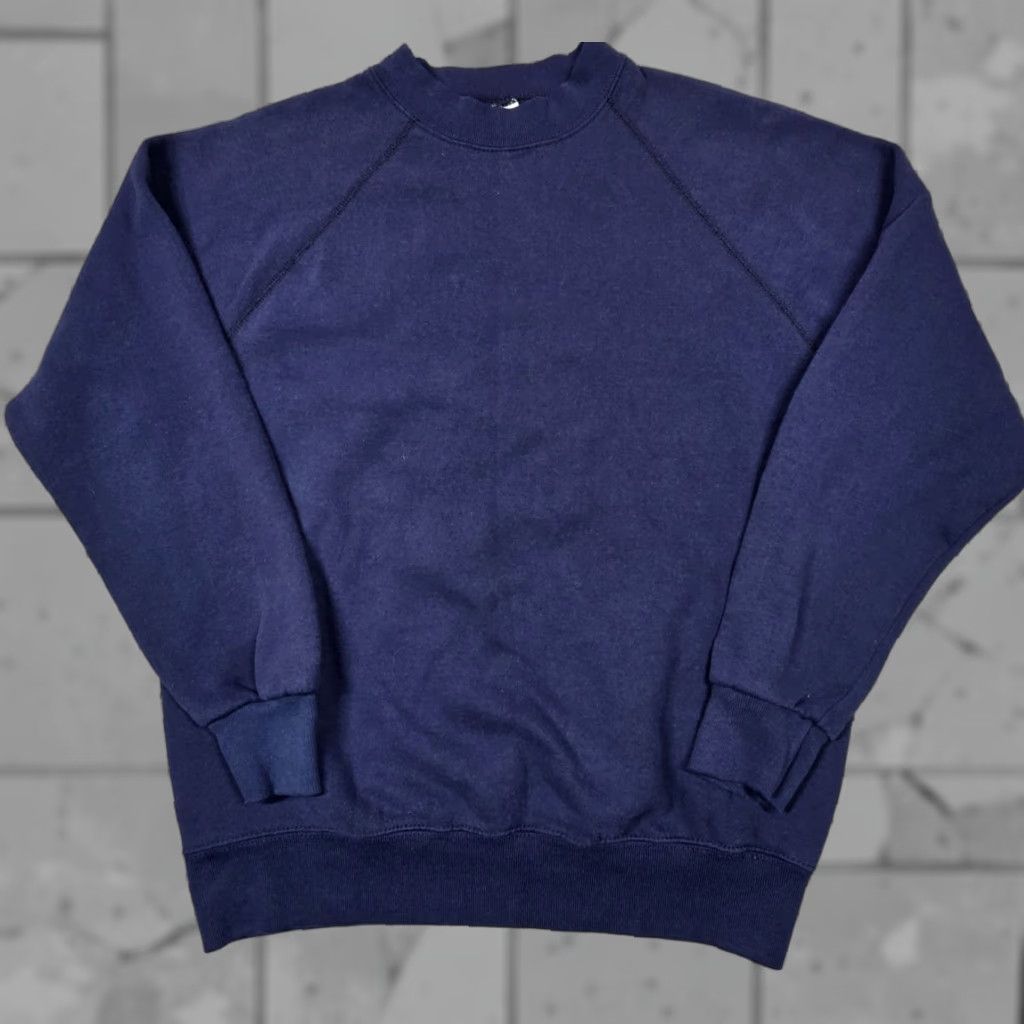 Vintage VTG Santee Sweatshirt Mens Long Sleeve XL Blue Ragland Crewneck USA Sweatshirt Pullover 90s Retro Vintage Graphic Logo Heavyweight Striped? Size US XL / EU 56 / 4 - 1 Thumbnail