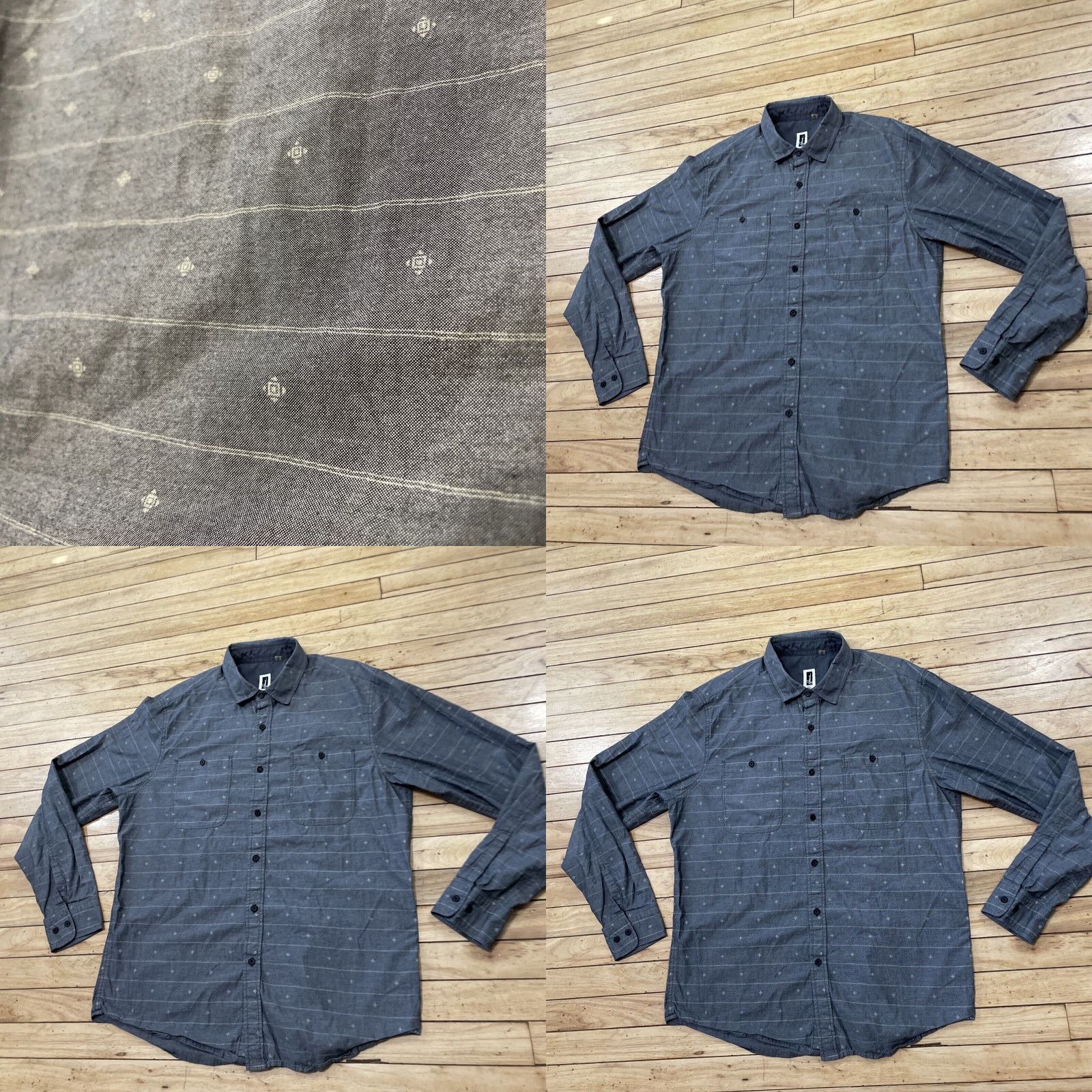 Vintage HOWE Shirt Men XL Polka Dots Print Western Talisman AOP Pockets XL Gray Stripe Size US XL / EU 56 / 4 - 10 Thumbnail